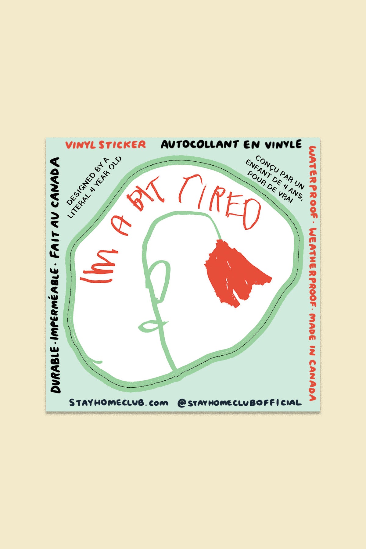 Autocollant 'Bit Tired'