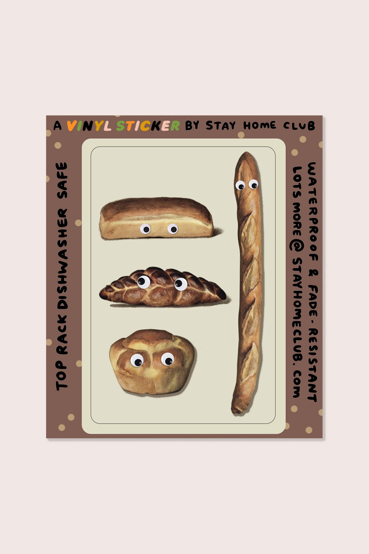 Autocollant en vinyle Googly Bread