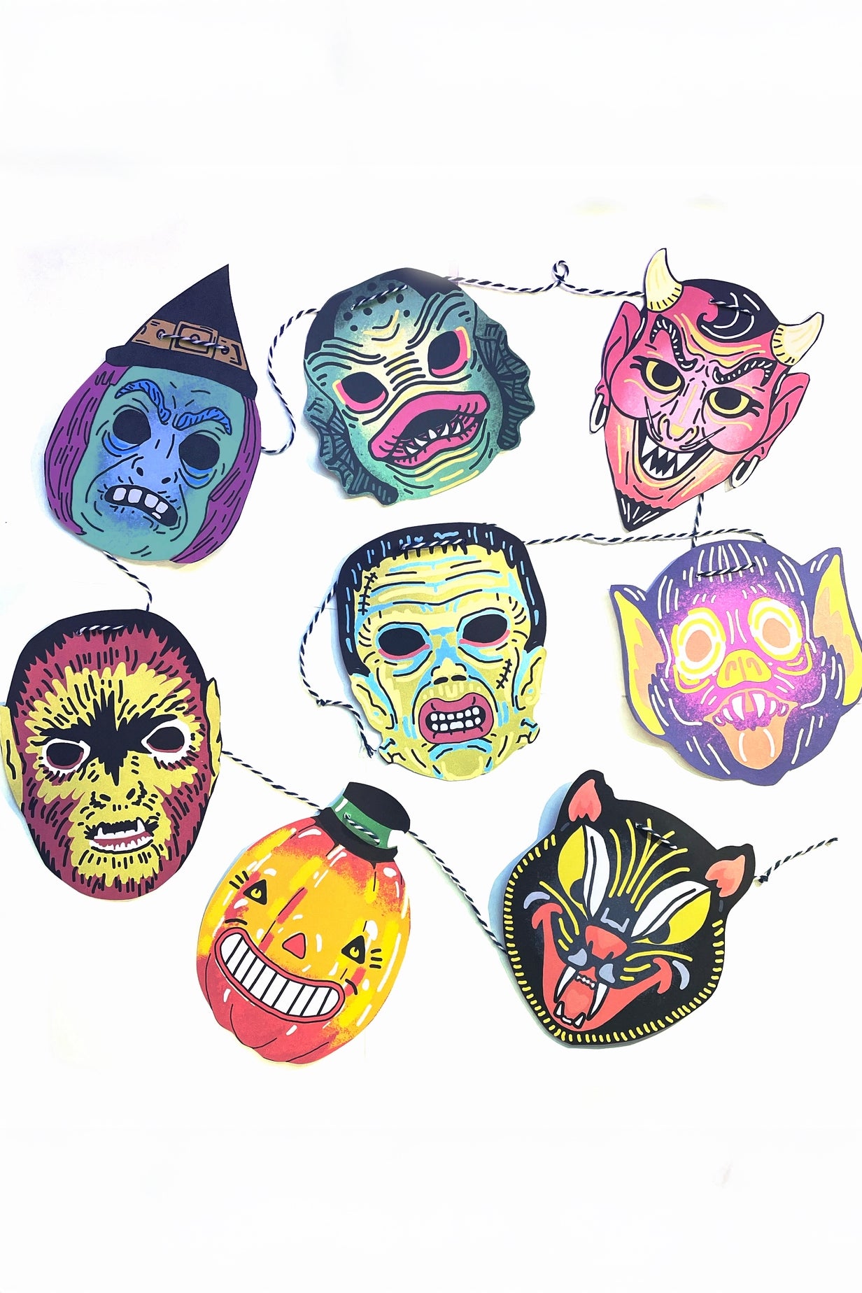 Guirlande en Papier 'Halloween Masks'