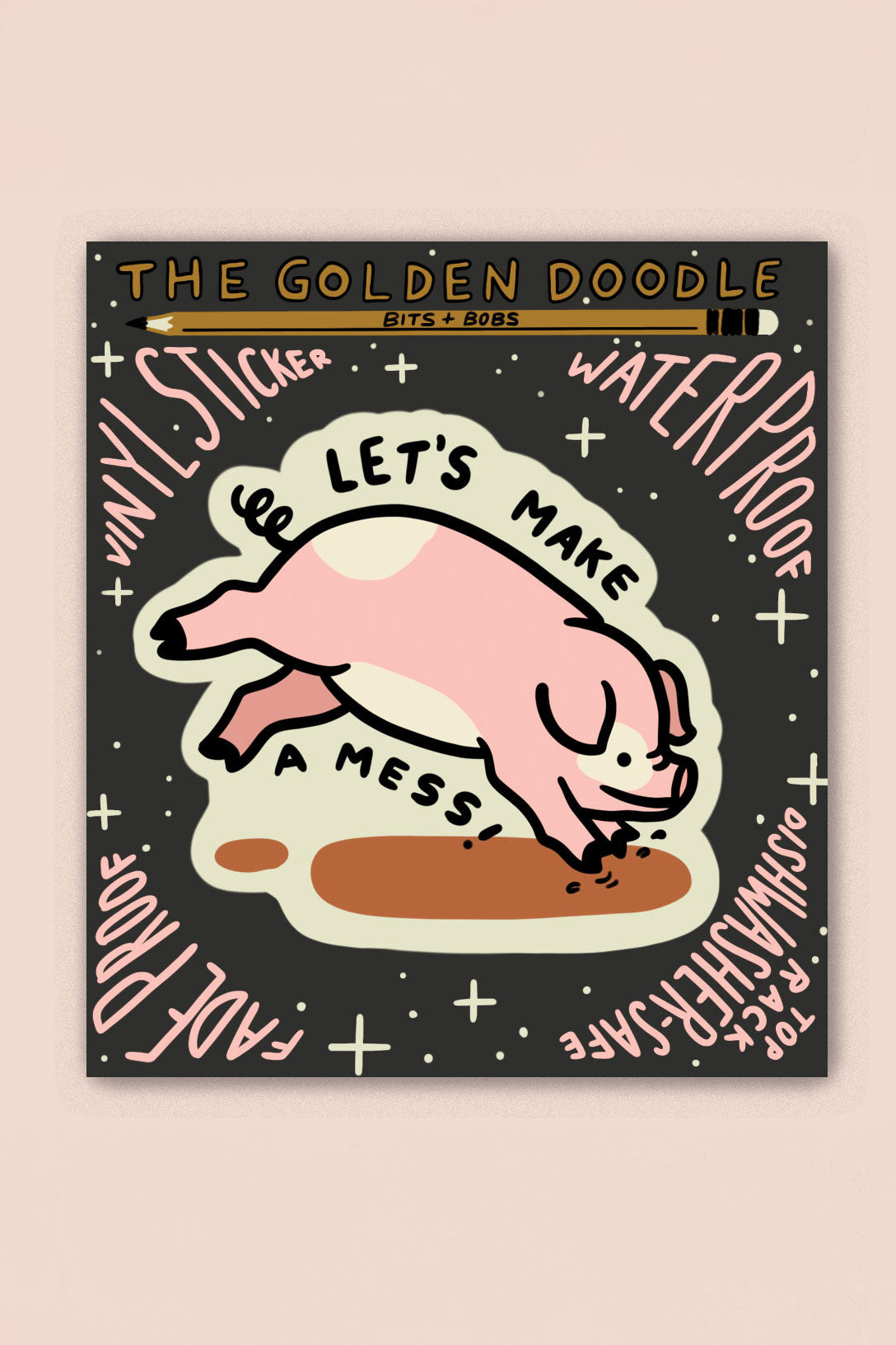 Autocollant 'Let's Make a Mess'