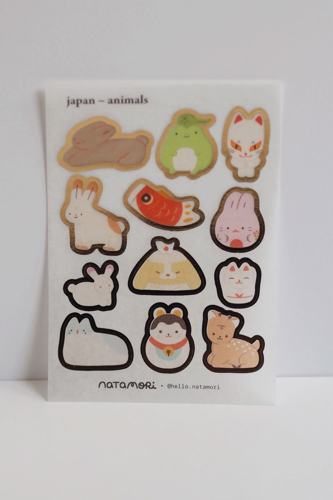 Feuille D'Autocollants 'Japan Animals'