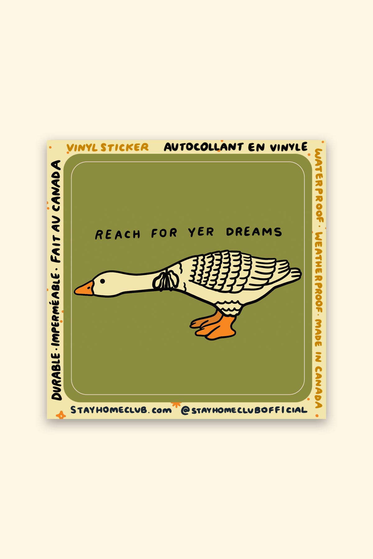Autocollant Vinyle 'Reach For Yer Dreams'