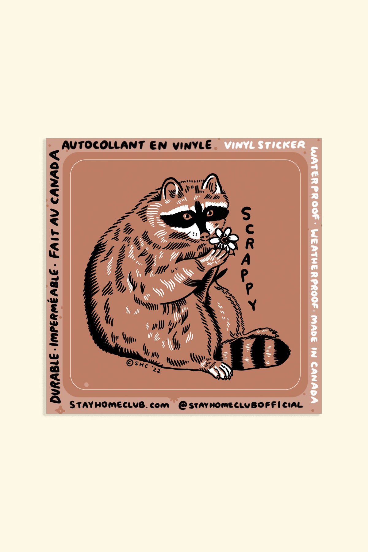 Autocollant 'Scrappy Raccoon'