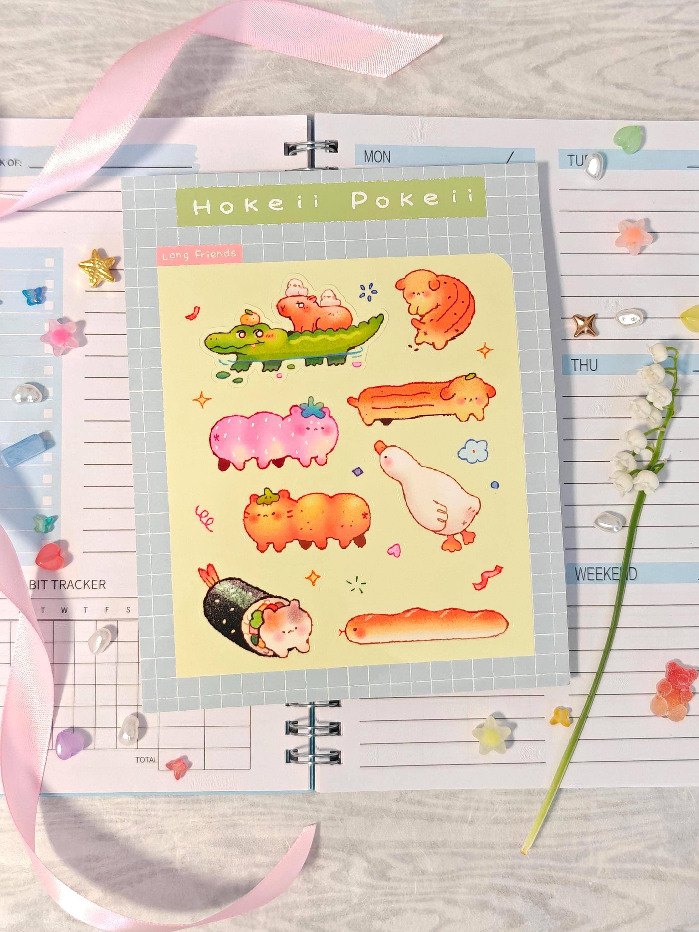 Feuille D'Autocollants Transparent 'Long Friends'