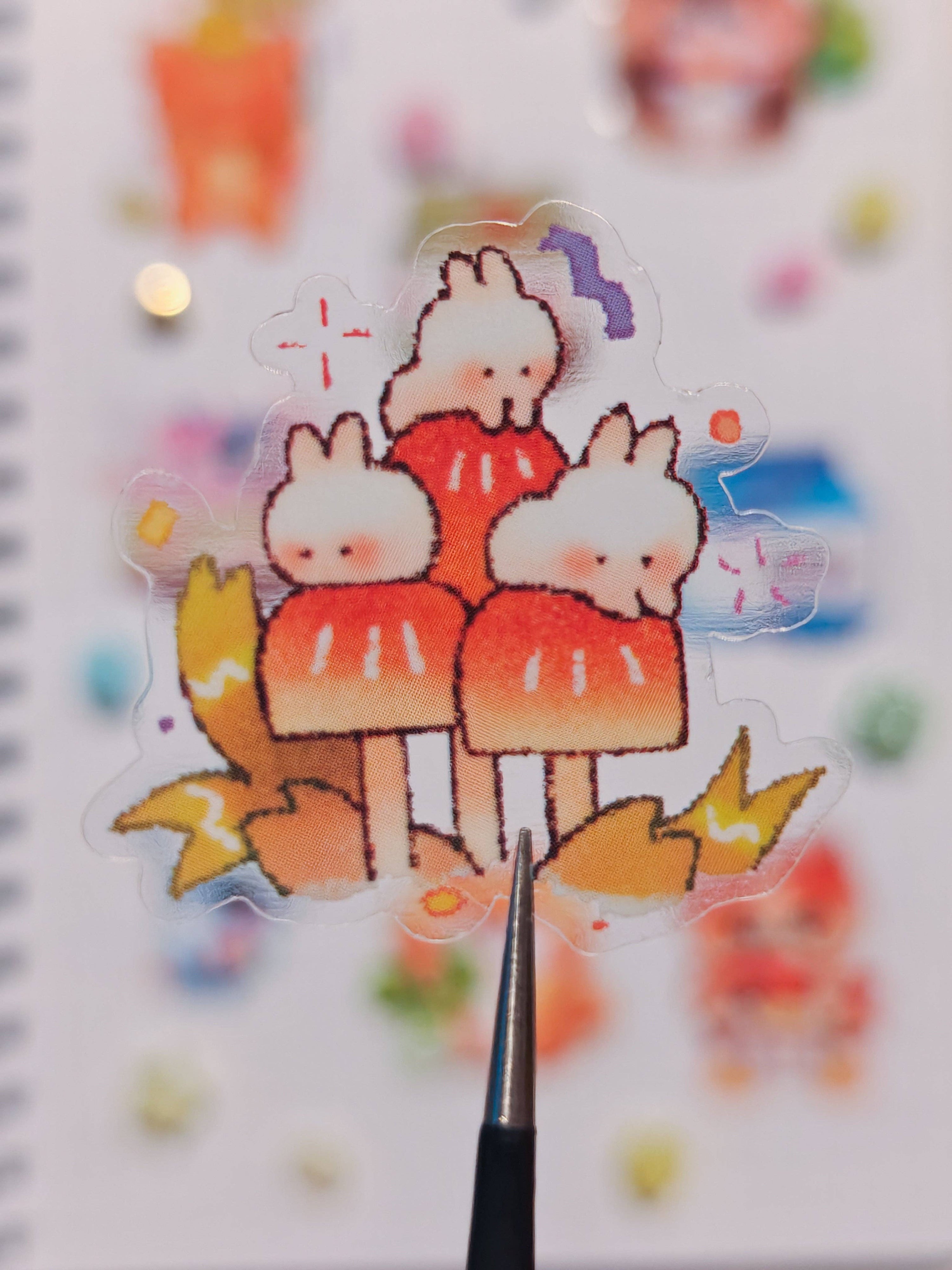 Feuille D'Autocollants Transparent 'Whimsy Pals'