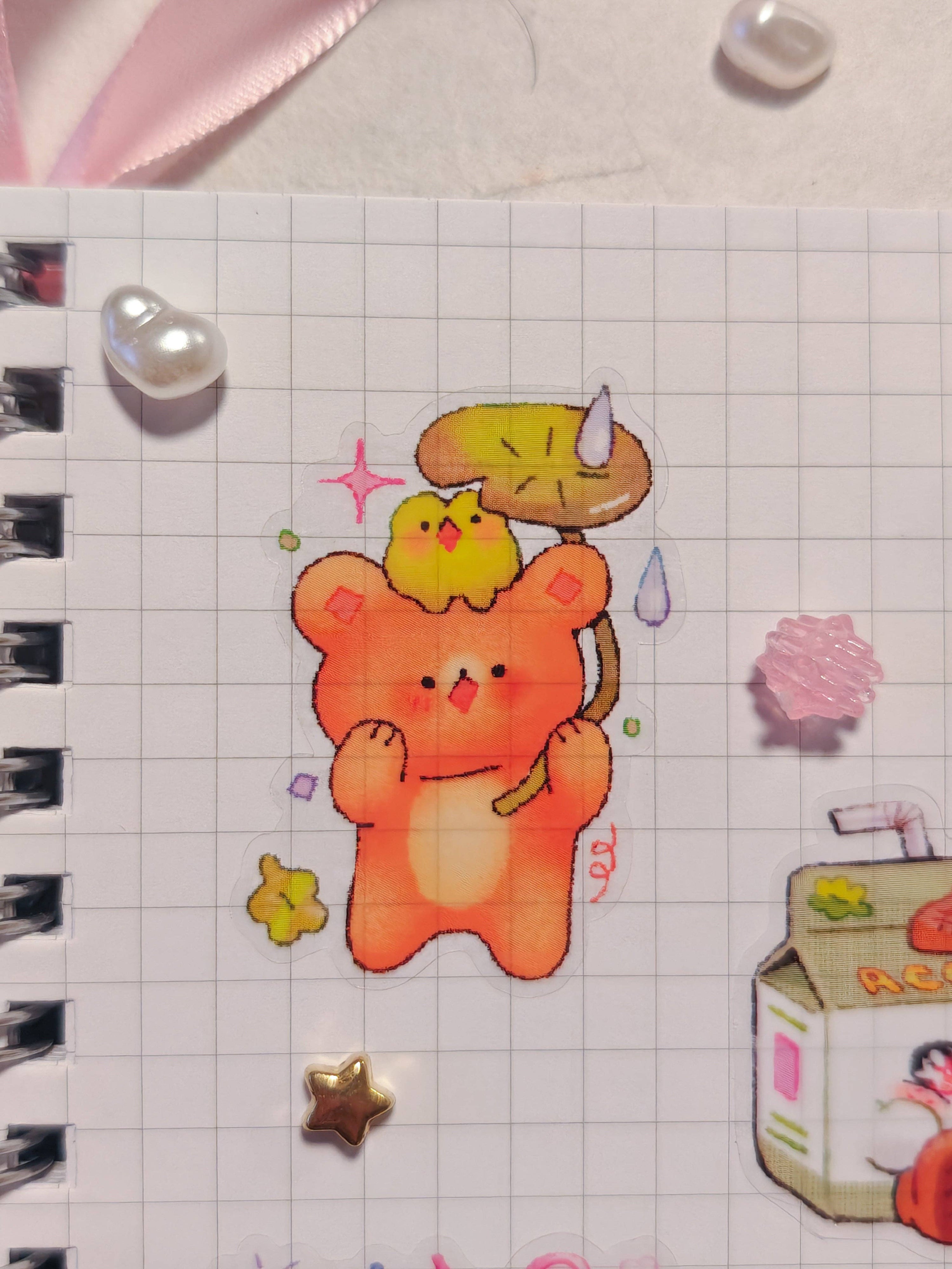 Feuille D'Autocollants Transparent 'Whimsy Pals'