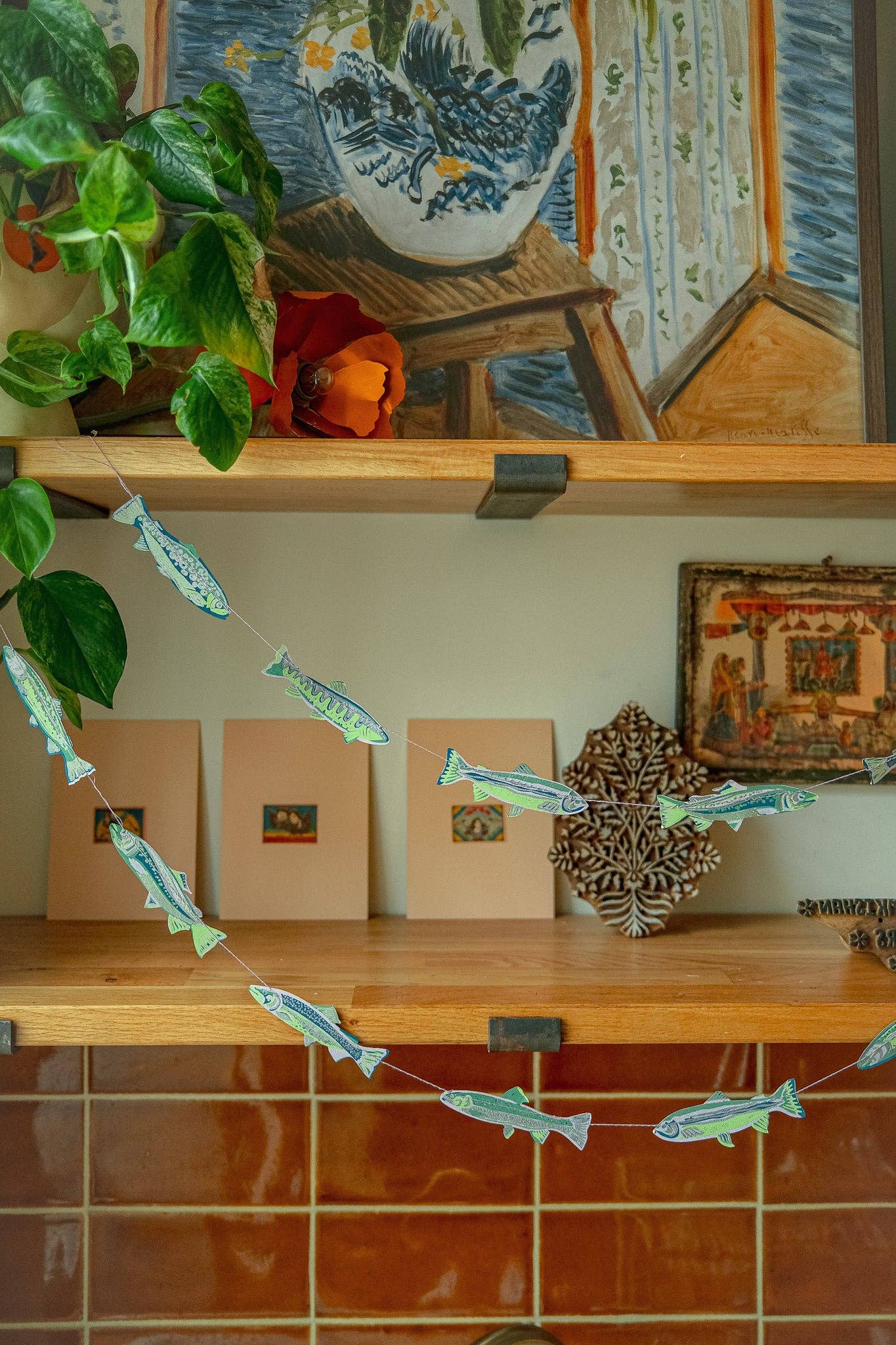 Guirlande sérigraphiée et cousue 'Tasty Anchovies'