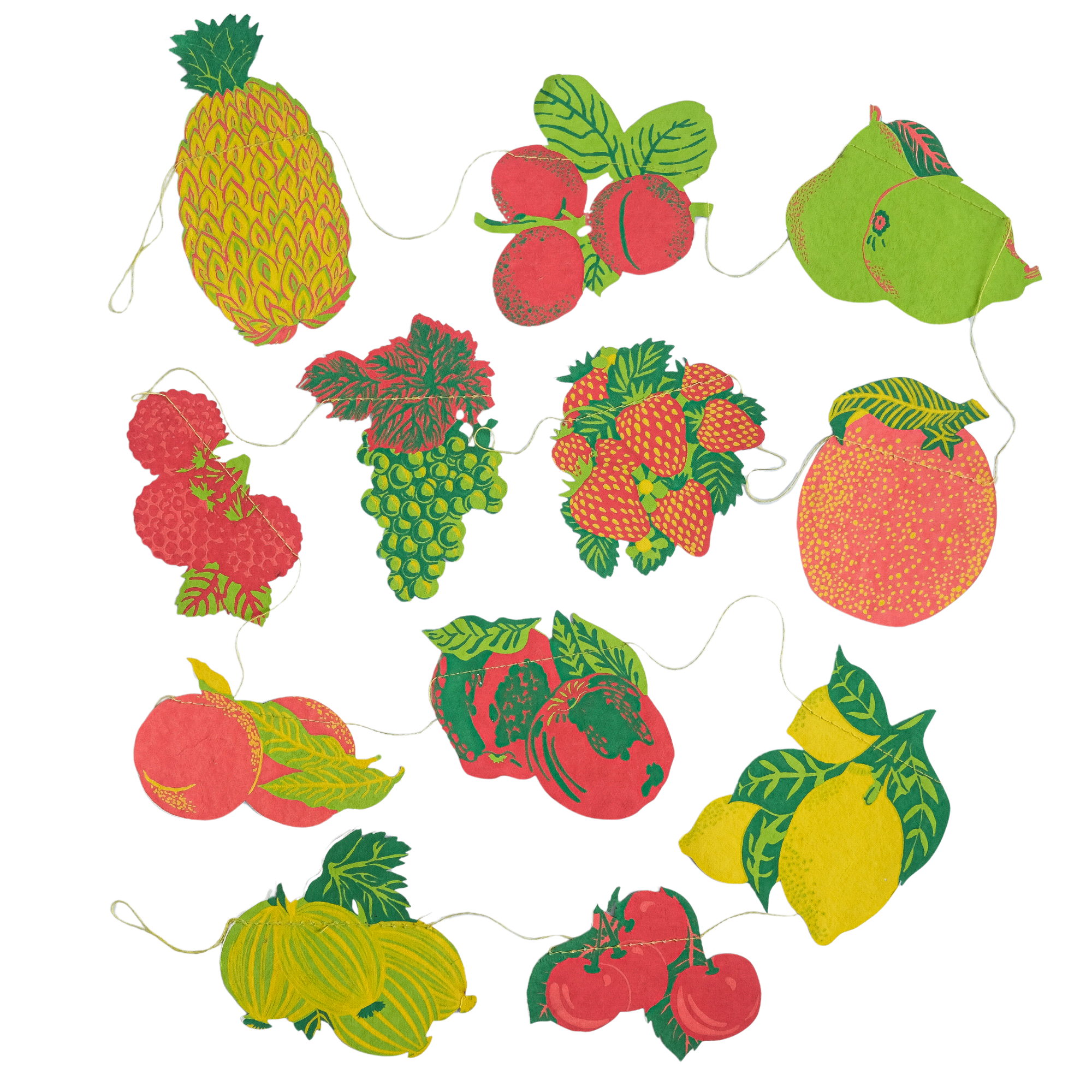 Fruit Screen Printed and Sewn Garland