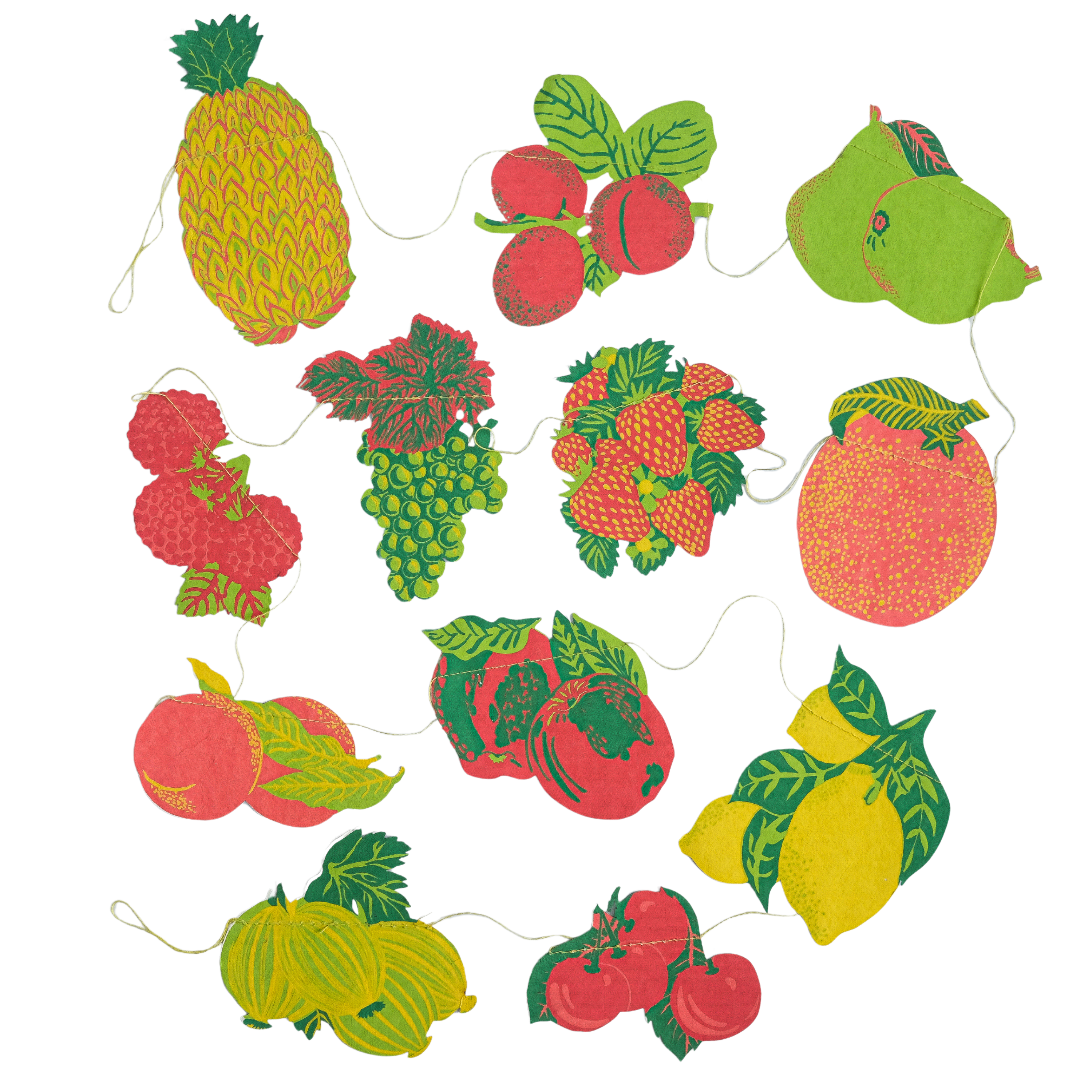Guirlande sérigraphiée et cousue 'Fruit'