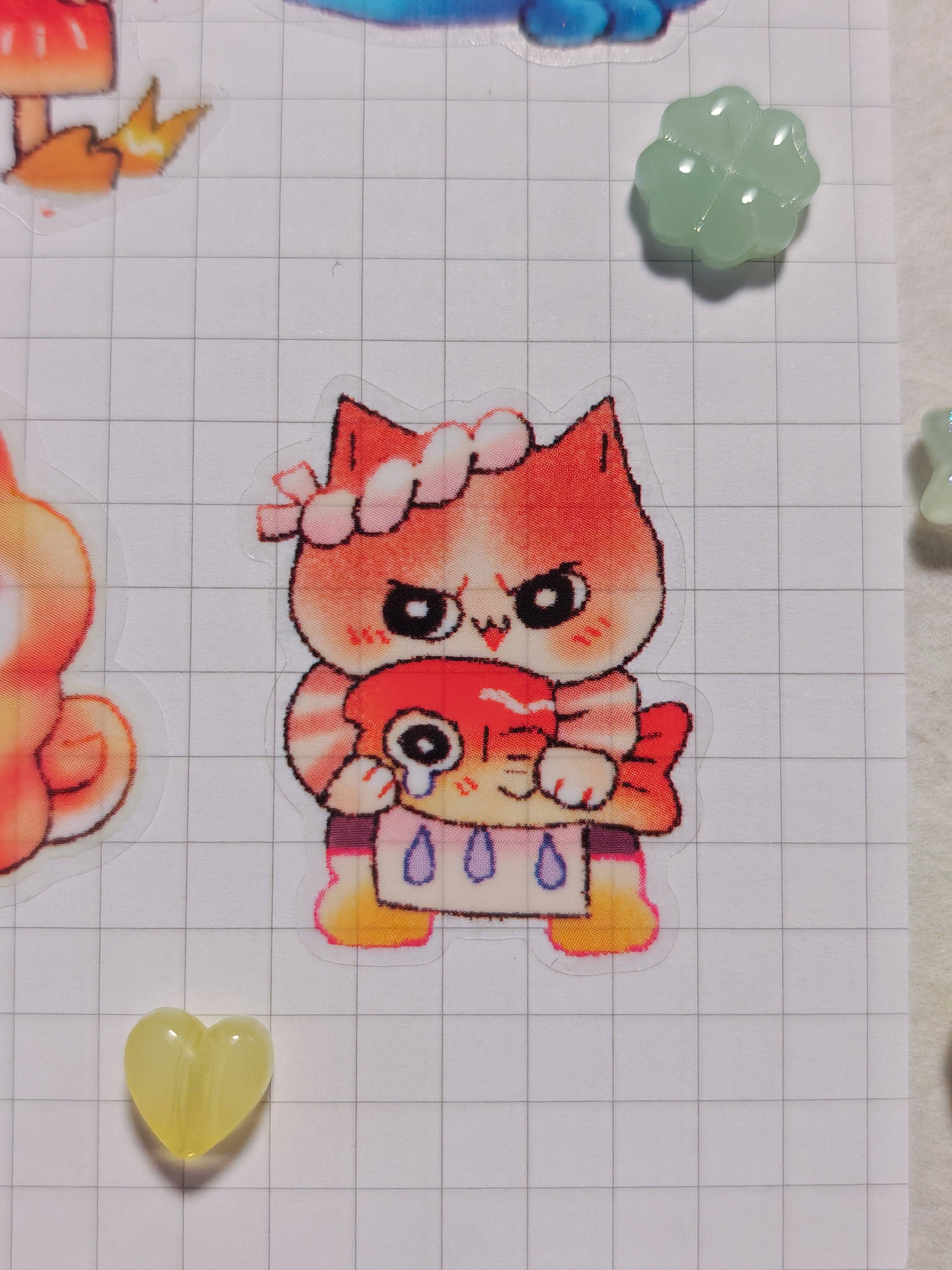 Feuille D'Autocollants Transparent 'Whimsy Pals'