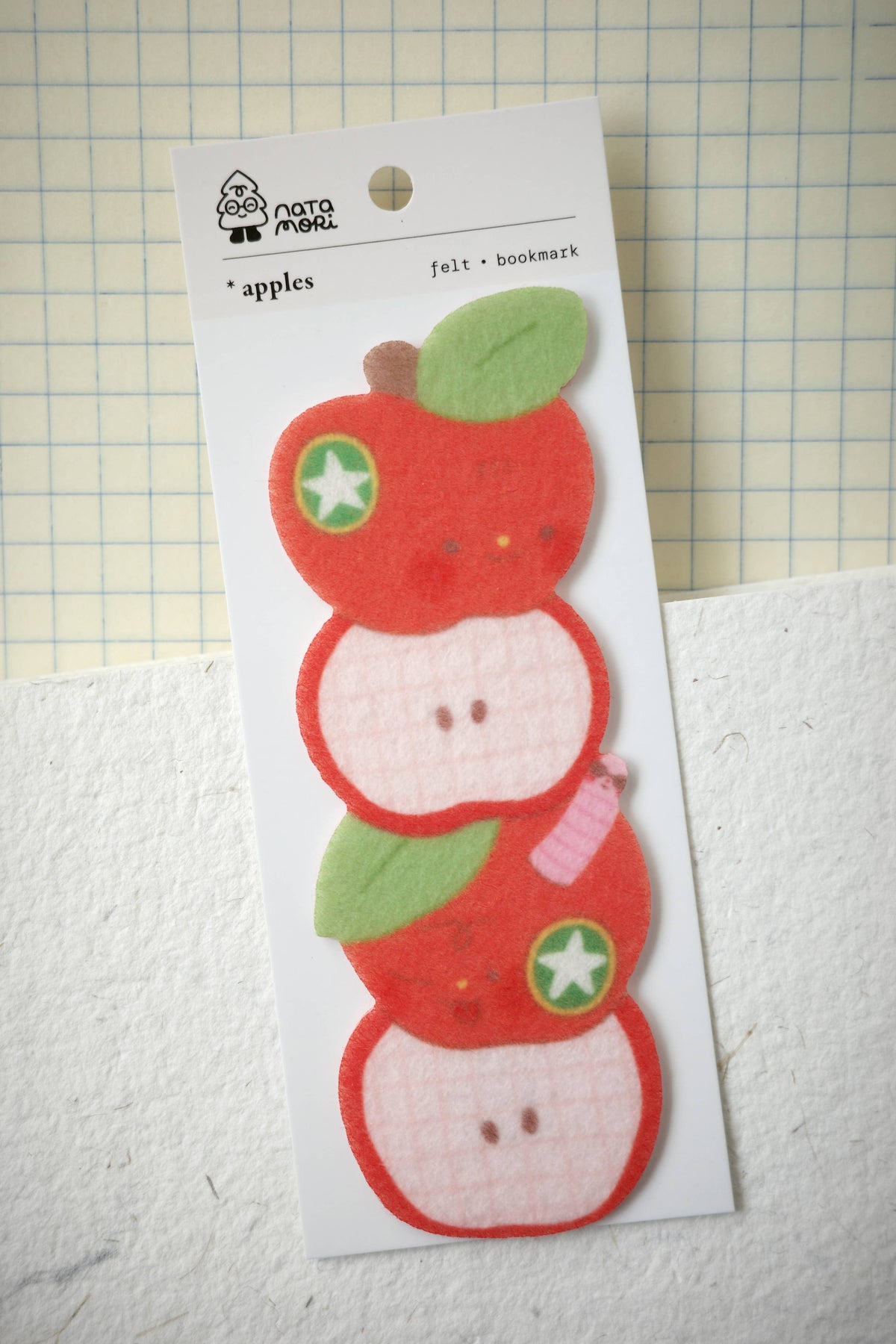 Apples felt bookmark