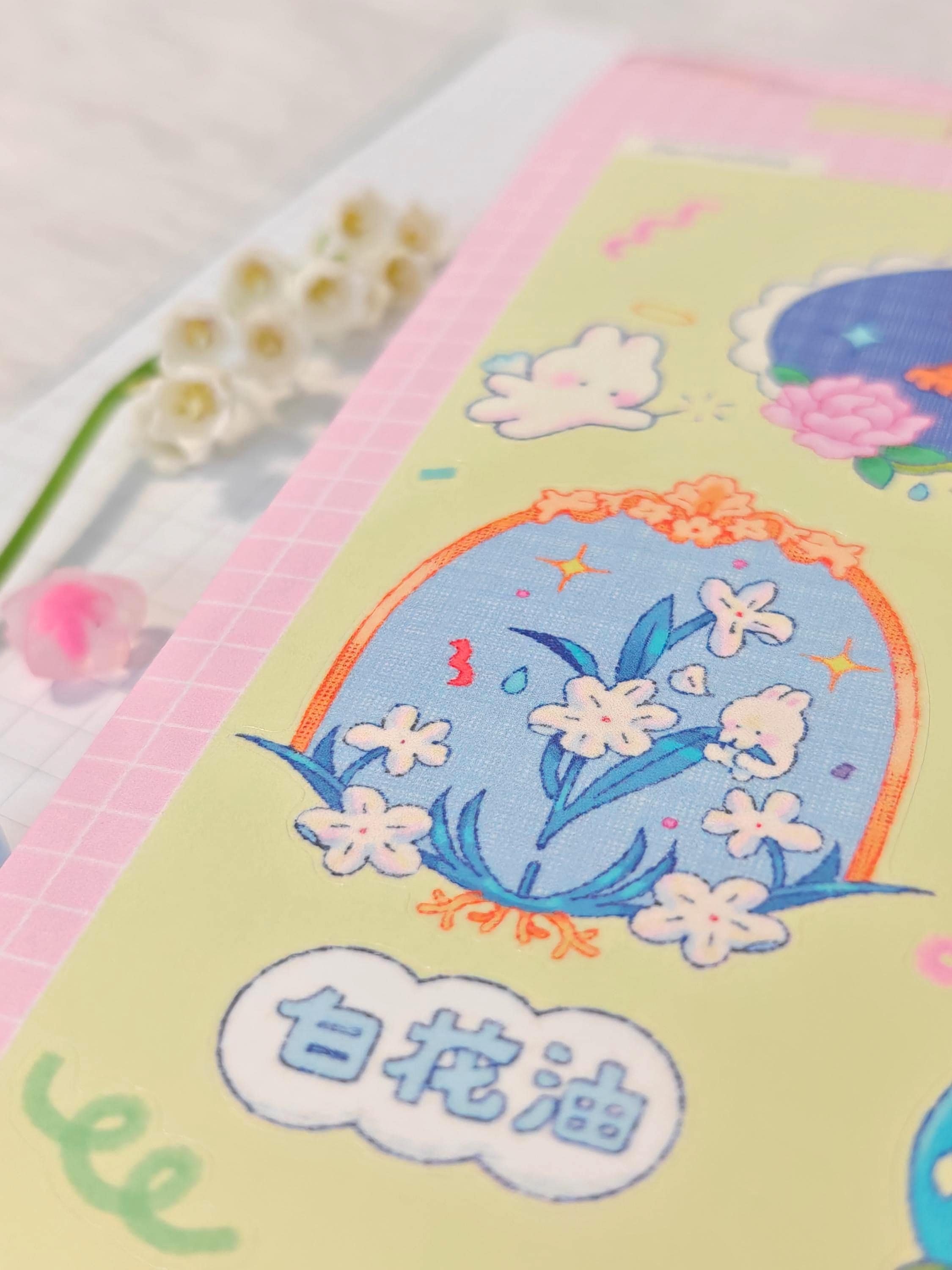 Feuille D'Autocollants Transparent 'Chinese Remedies'