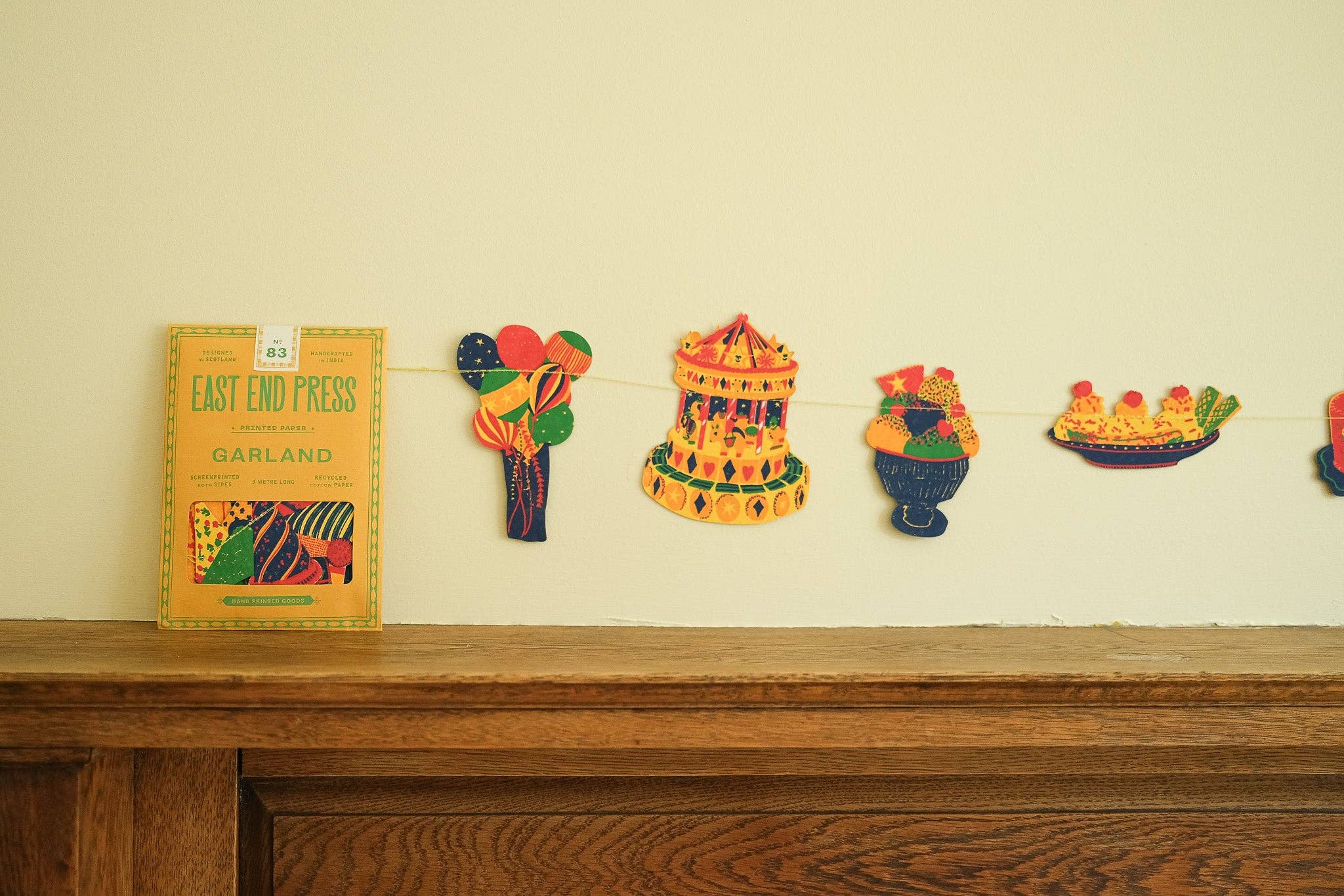 Birthday Party Screen Printed and Sewn Garland