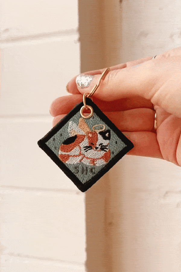 Porte-Clés Brodé  'Duality Cat'