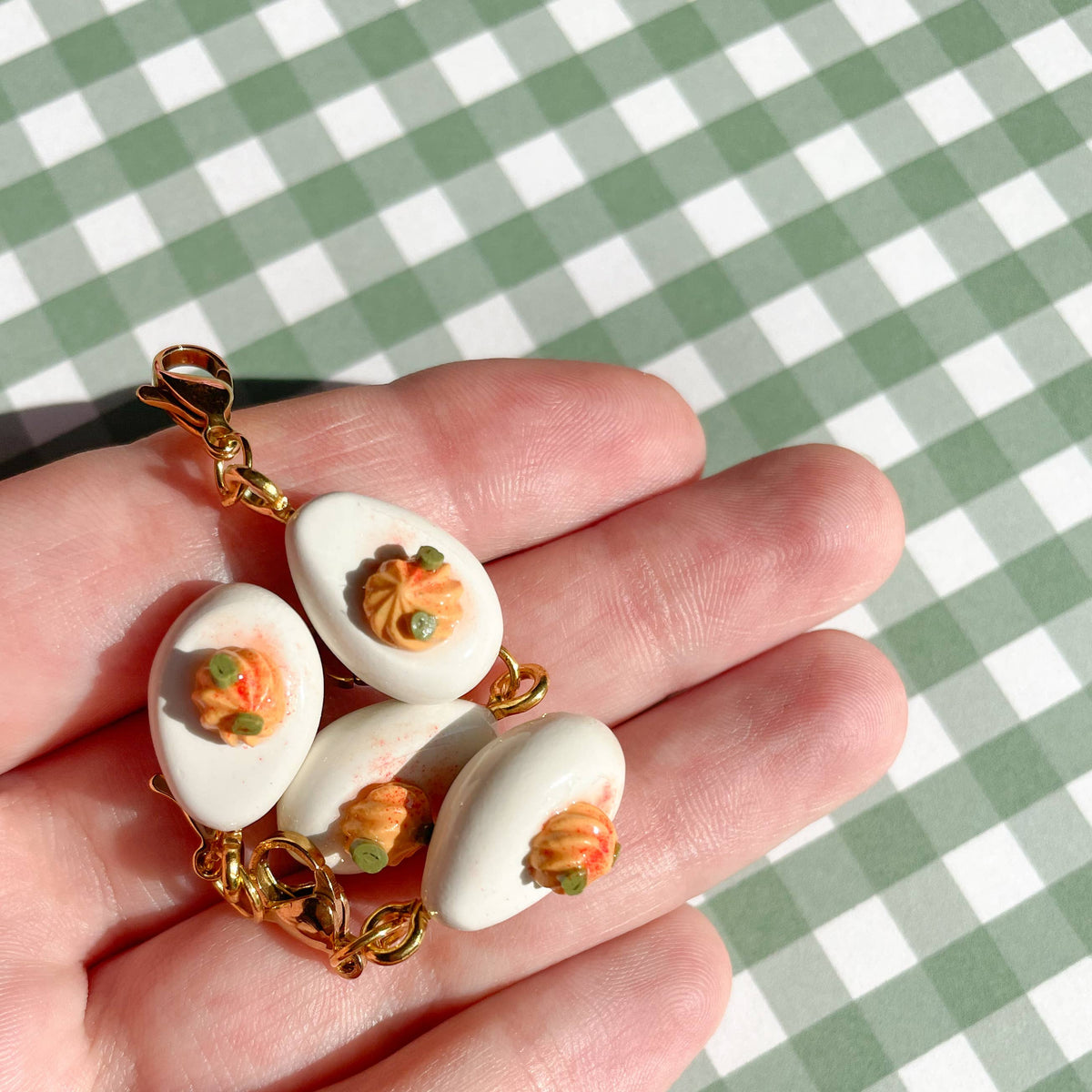 Tiny Devilled Egg Charm