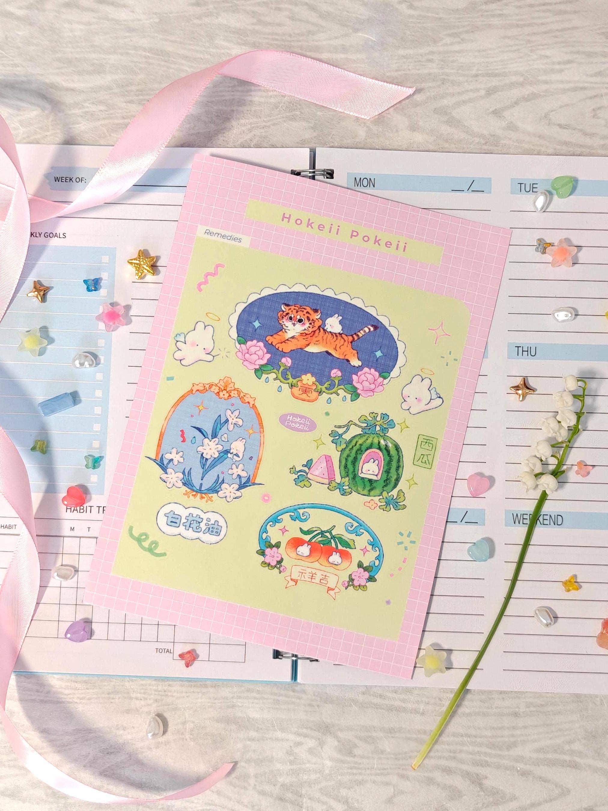 Feuille D'Autocollants Transparent 'Chinese Remedies'