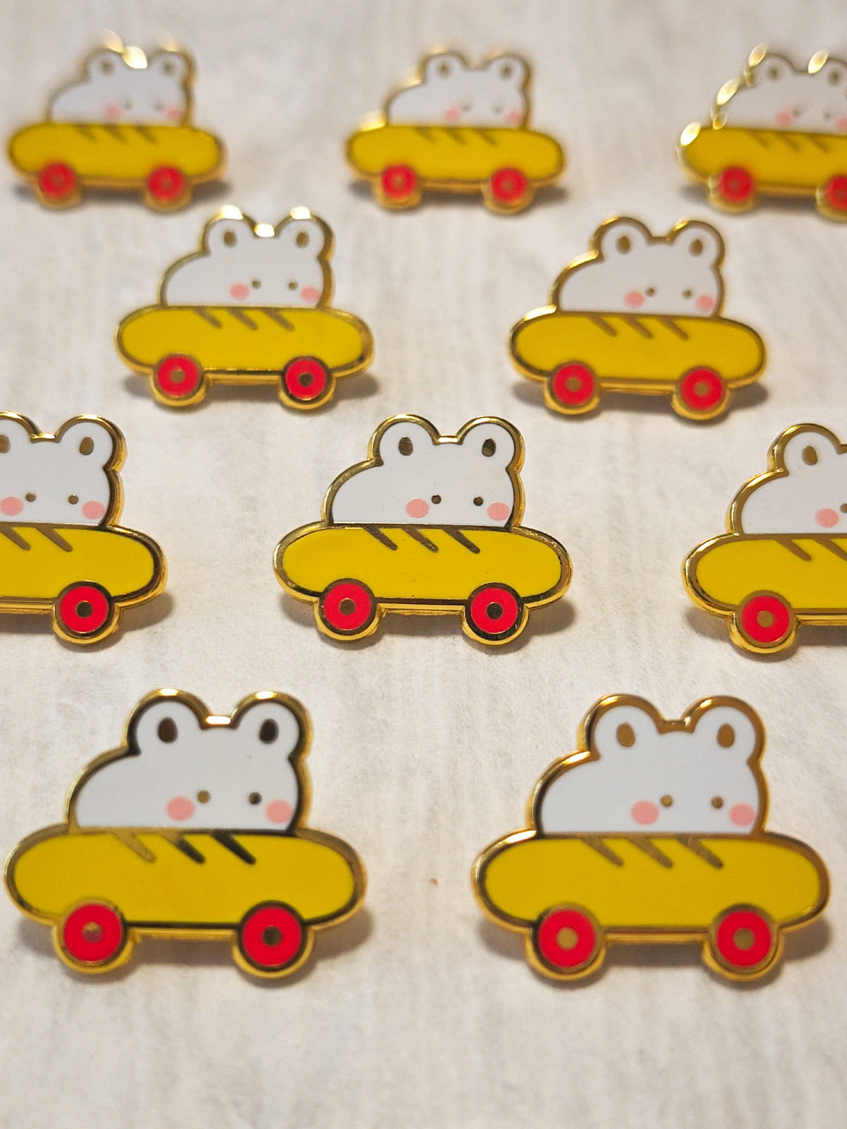 Mouse in Baguette Car Enamel Pin