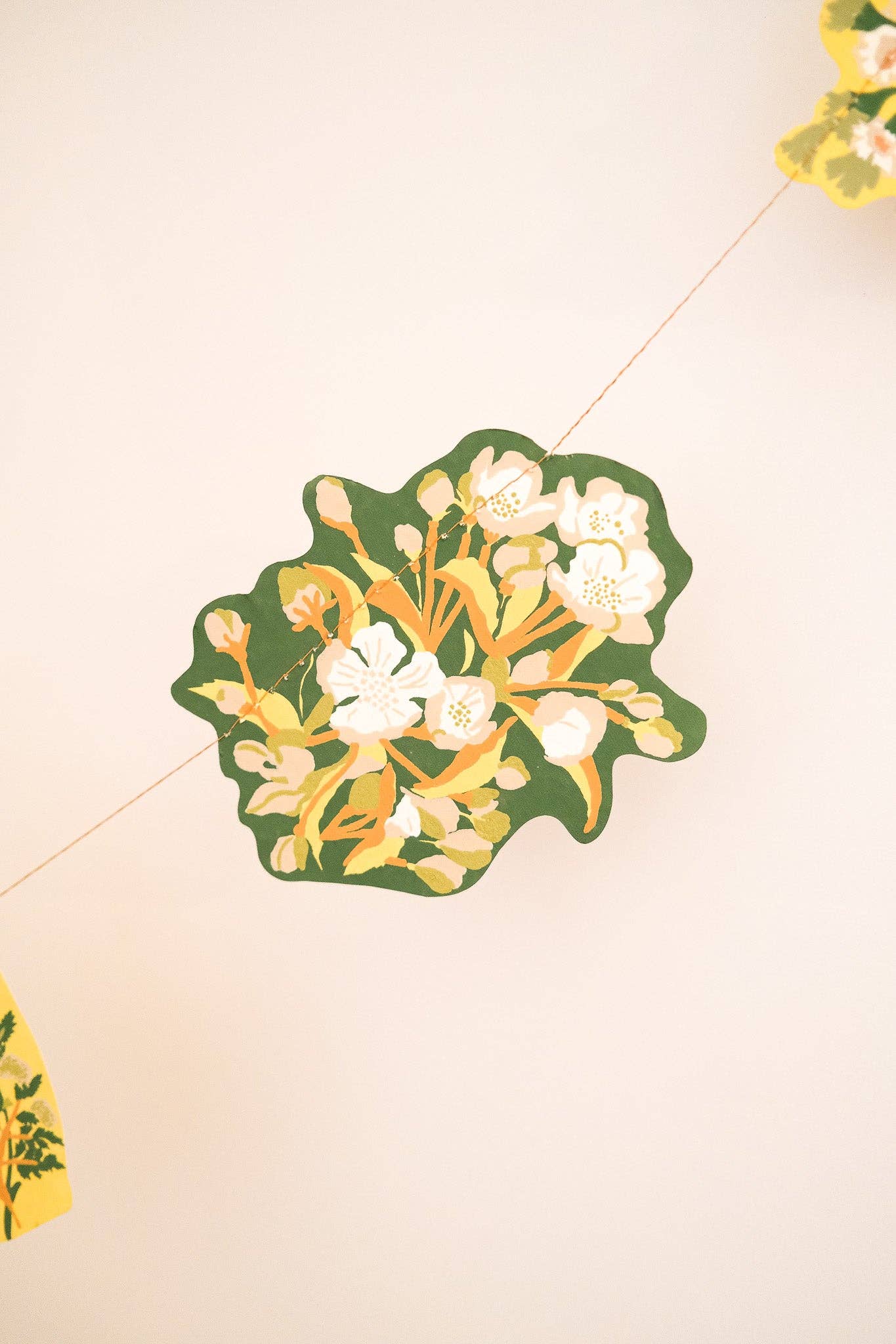 Spring Blooms Screen Printed and Sewn Garland