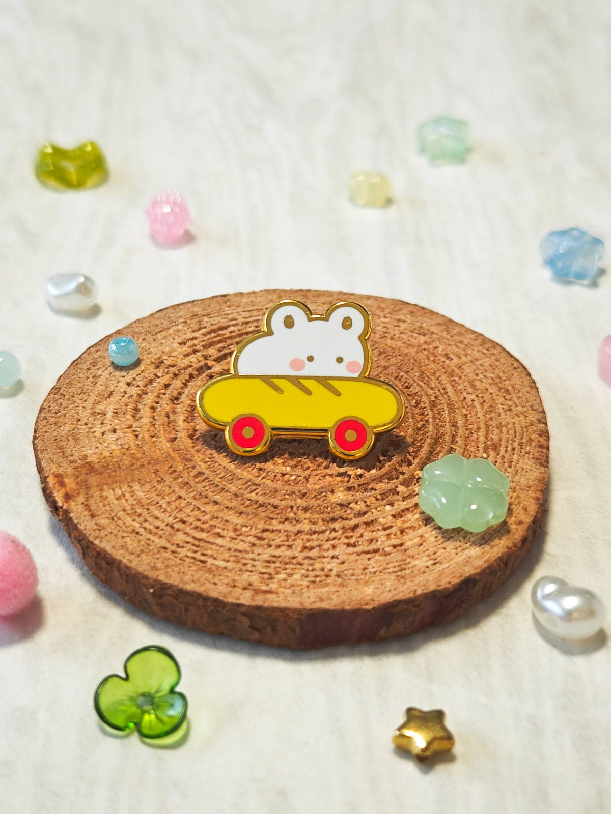 Mouse in Baguette Car Enamel Pin