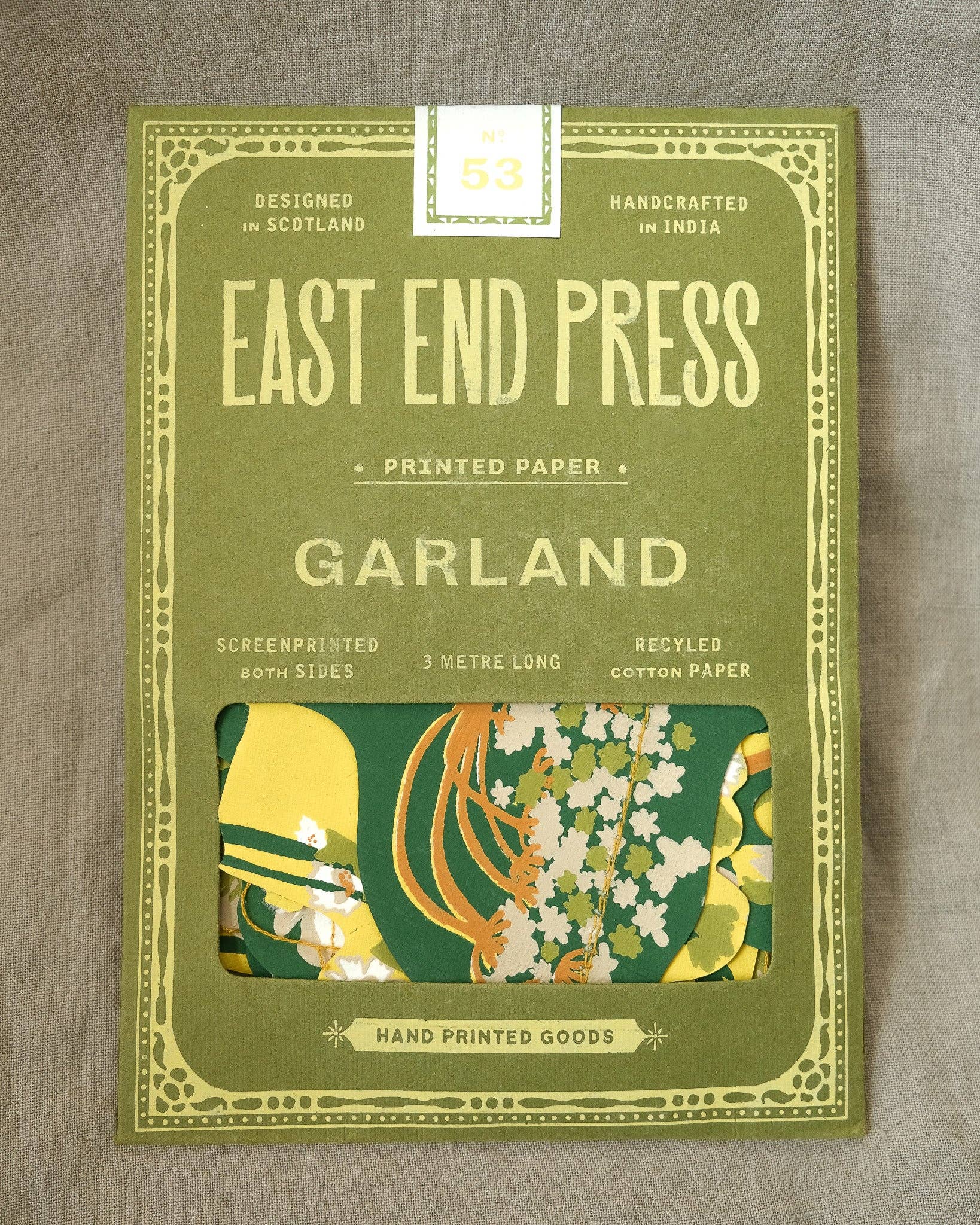 Spring Blooms Screen Printed and Sewn Garland