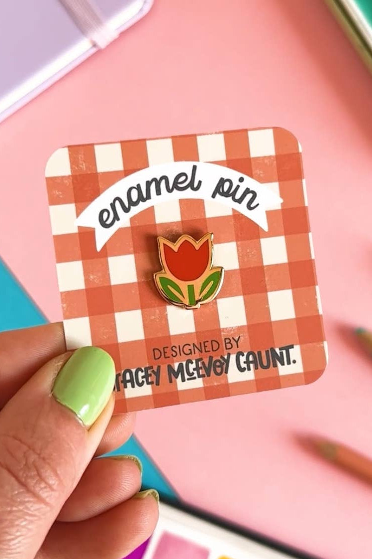 Pin's en émail Tulipe rouge