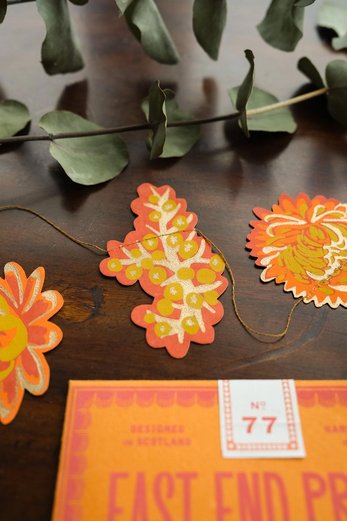Autumn Blooms Screen Printed and Sewn Garland