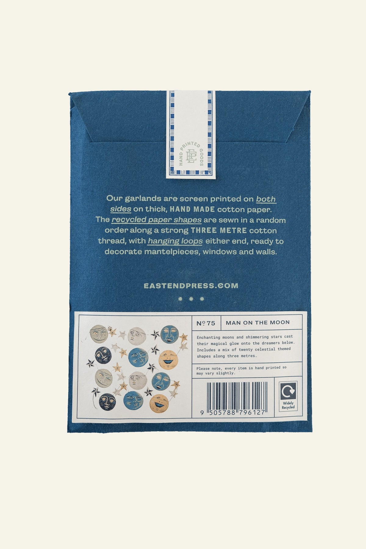 Man on the Moon Screen Printed and Sewn Garland