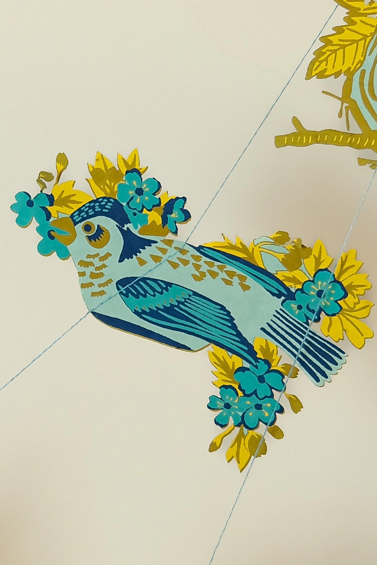 Bird Nests Screen Printed and Sewn Garland