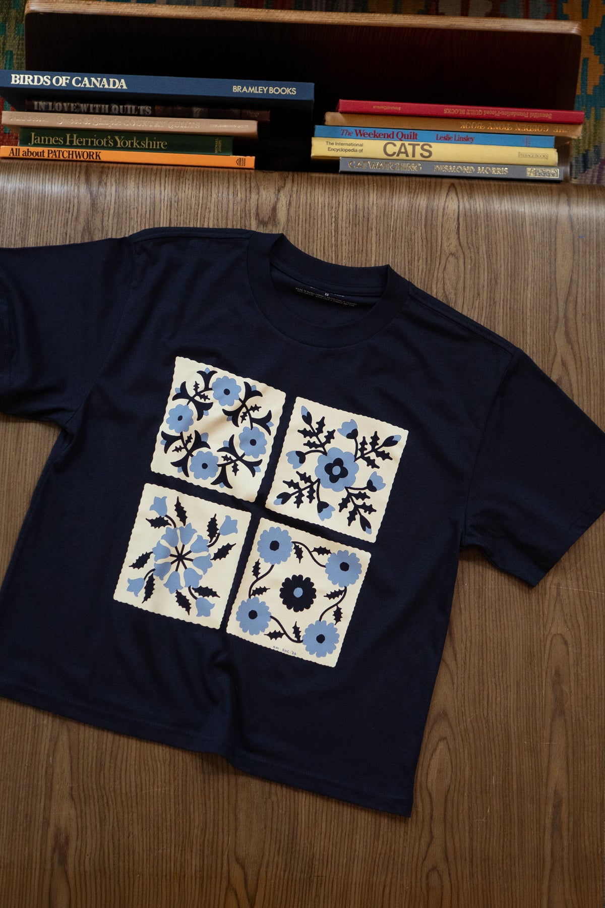 Four Blocks Slouch Tee | Ink Blue