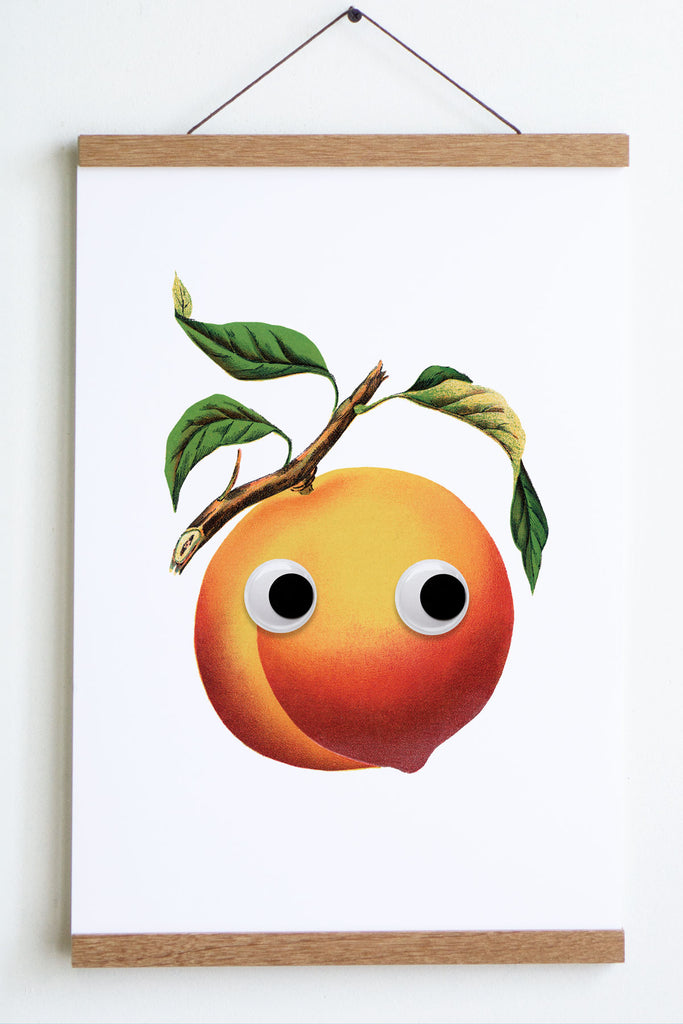 Googly Peach Print