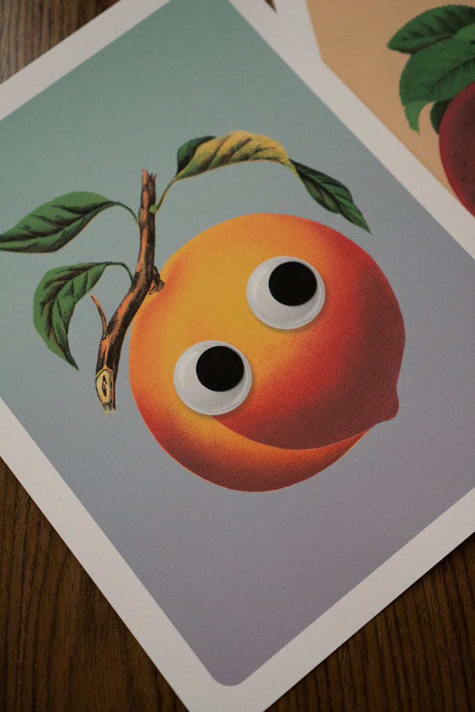 Googly Peach Print