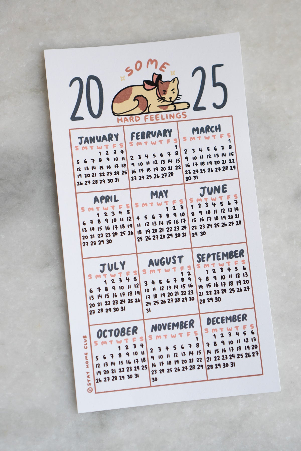 Mini Calendar Print - Black Friday Gift