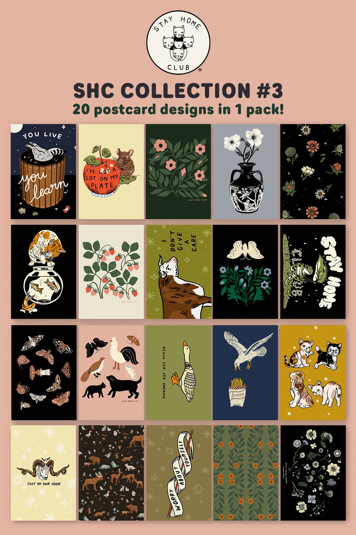 Paquet de 20 cartes postales "SHC Part 3"