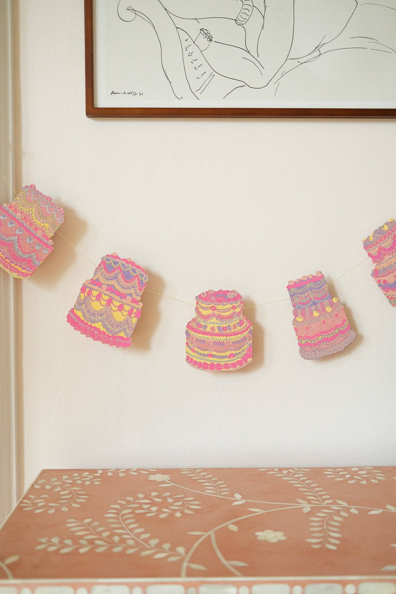 Celebration Cakes Screen Printed and Sewn Garland