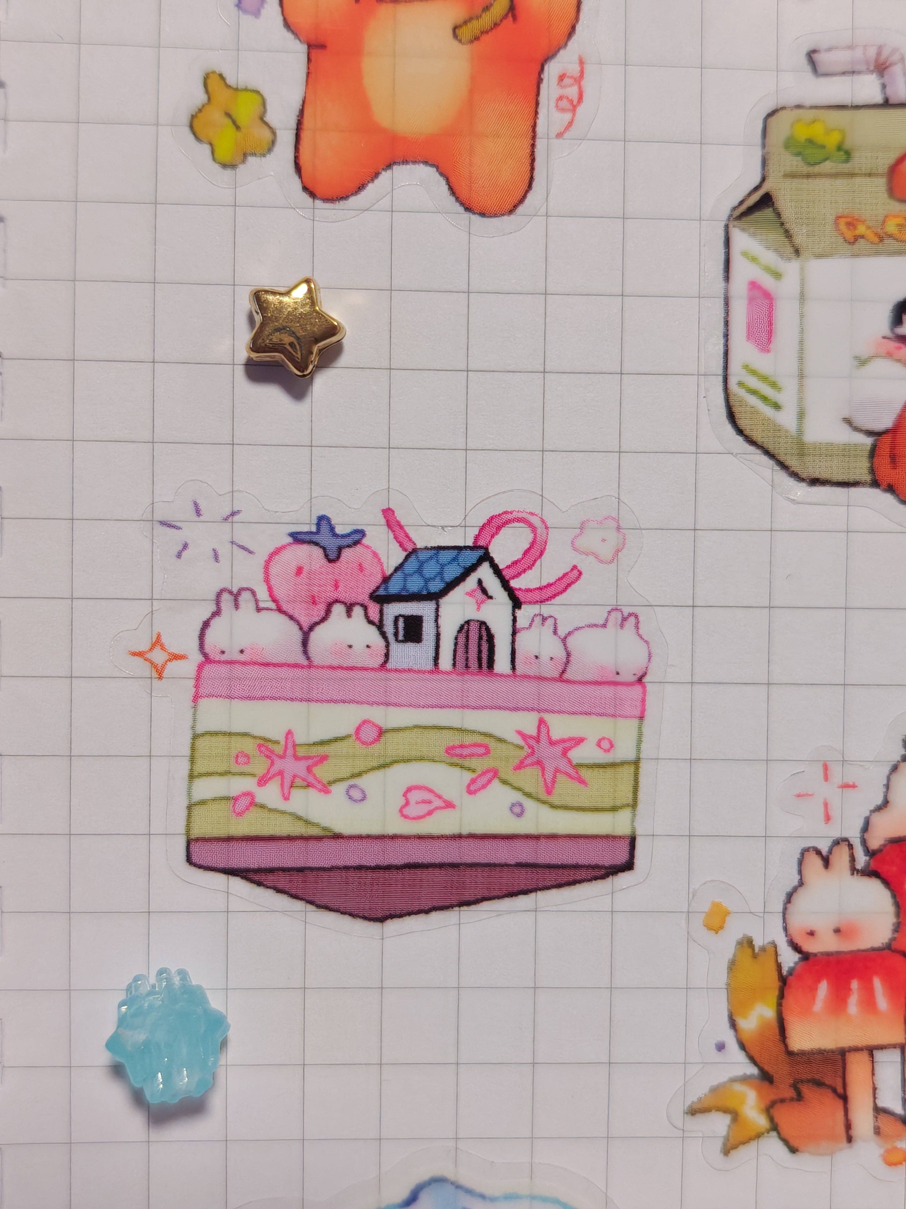 Feuille D'Autocollants Transparent 'Whimsy Pals'