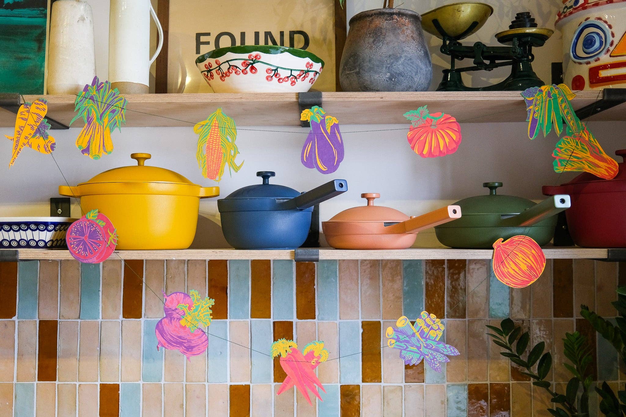 Vegetables Screen Printed and Sewn Garland