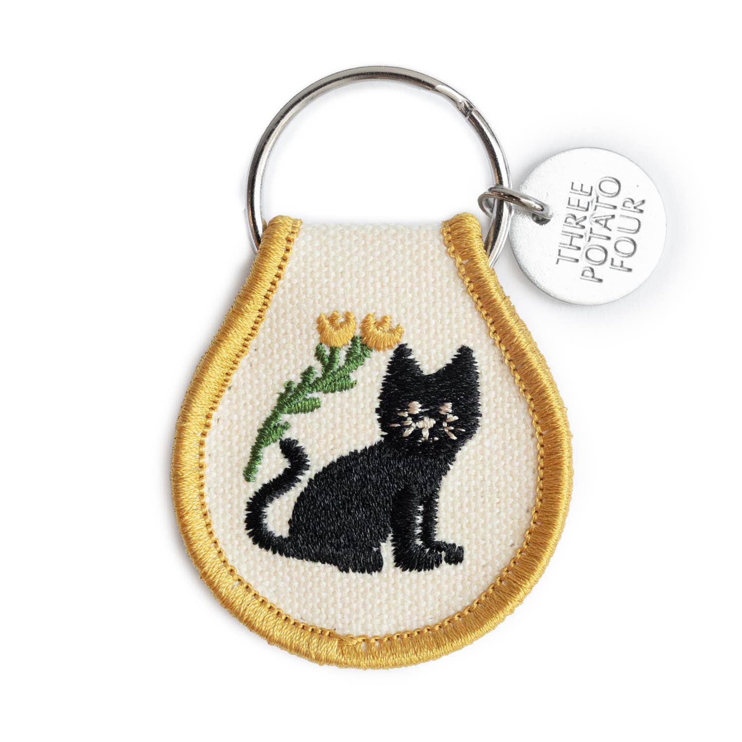 Black Cat Patch Keychain