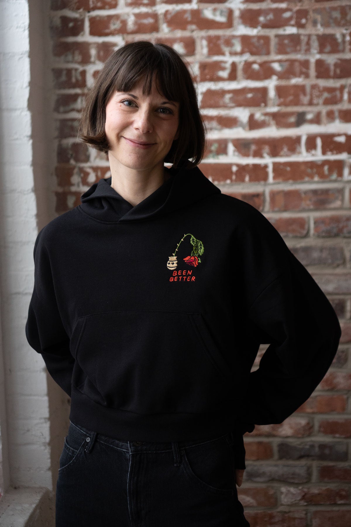 Been Better Rose Crop Hoodie