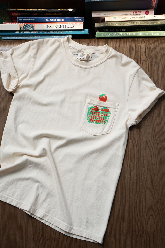 T-shirt de poche Comfort Colors® 'Berry Basket' - Crème