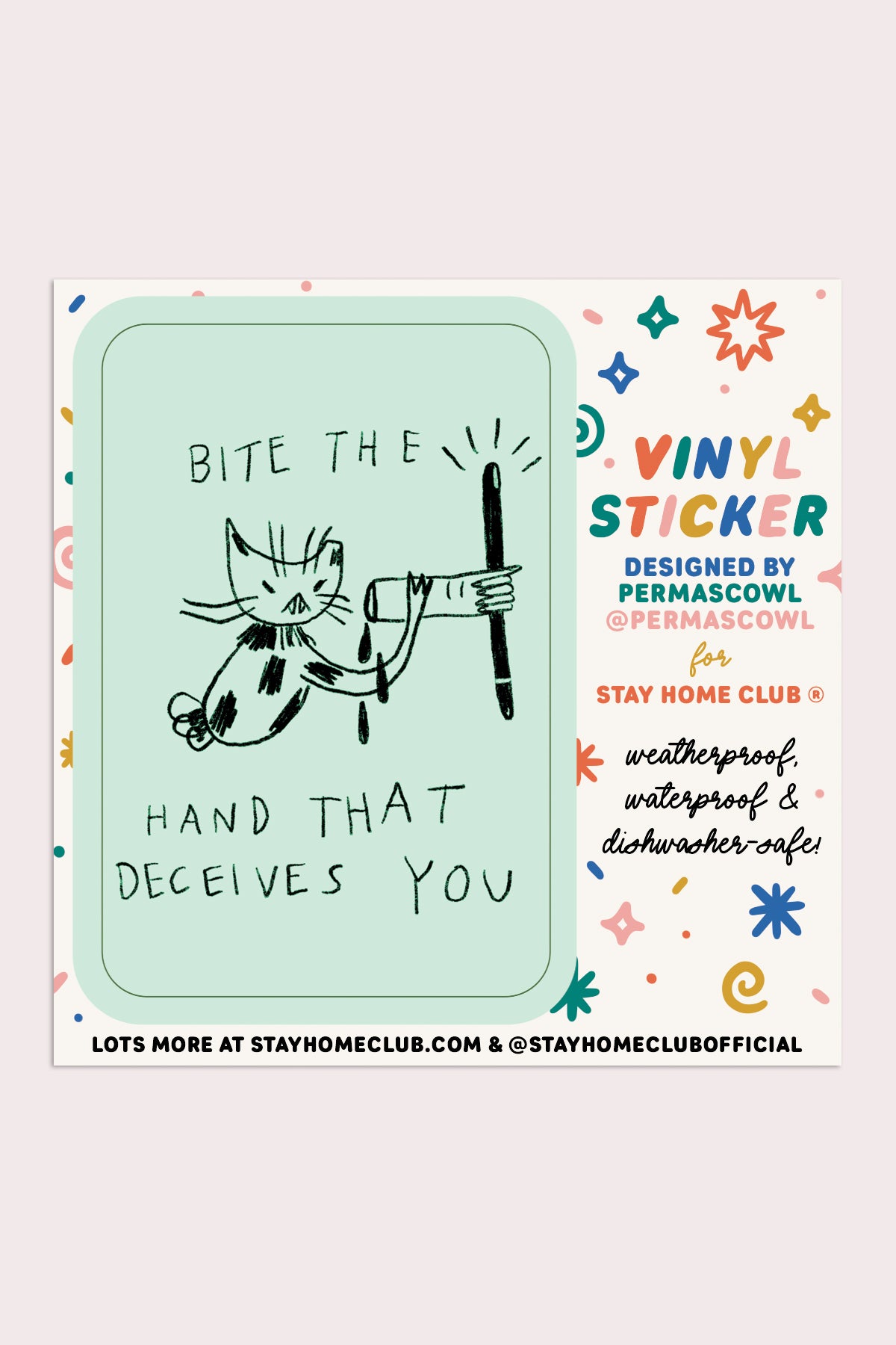 Bite the Hand Vinyl Sticker