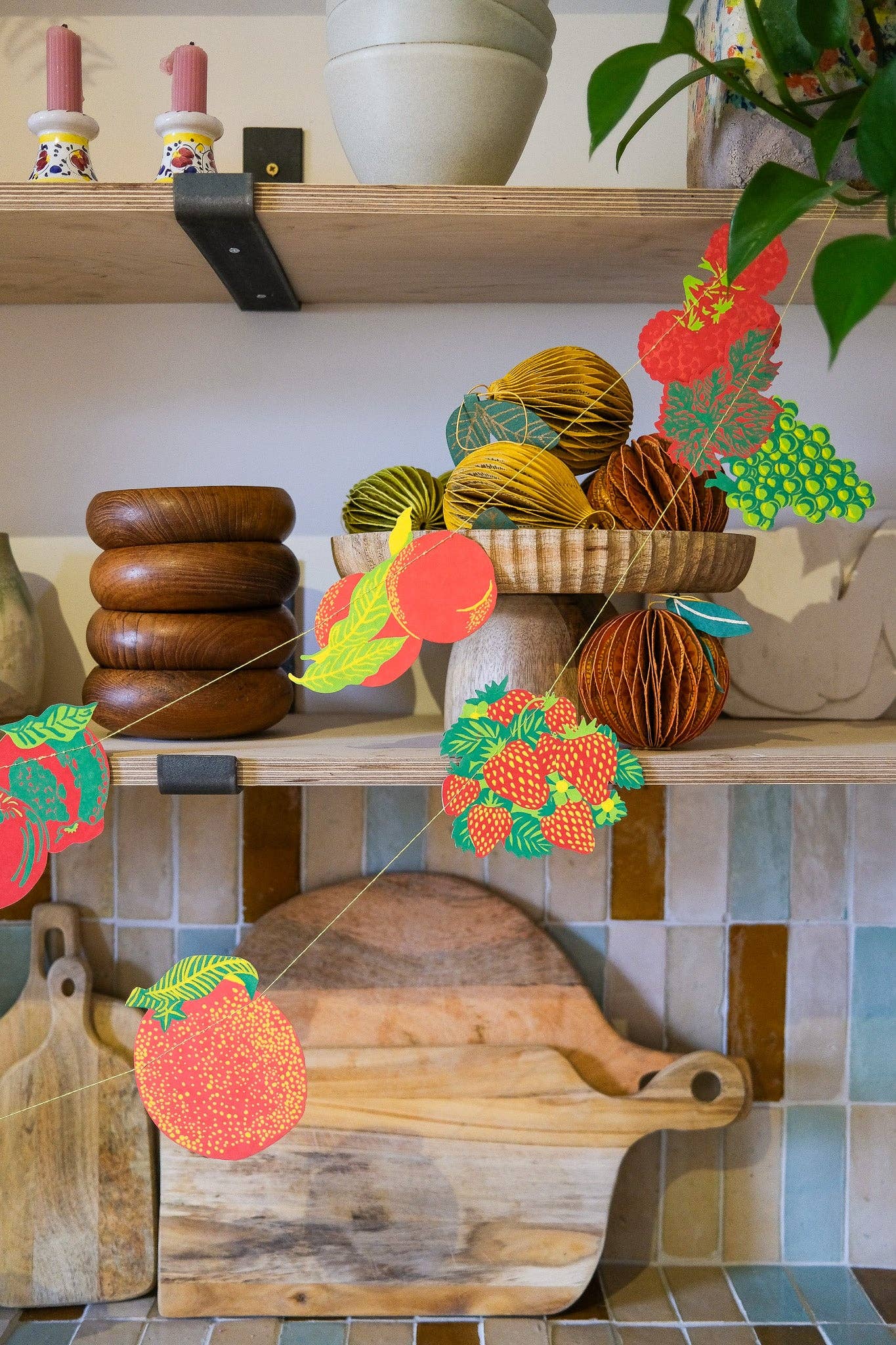 Guirlande sérigraphiée et cousue 'Fruit'