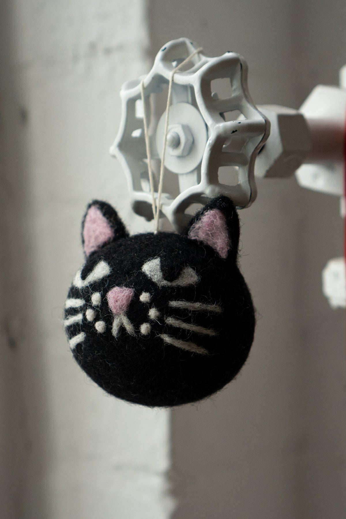 Cat Head - Felted Wool Ornament