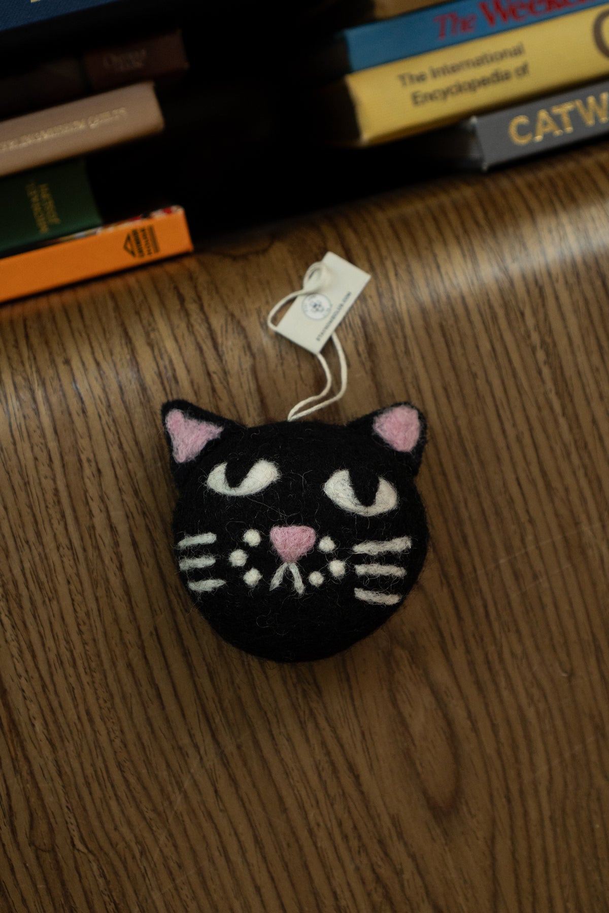 Cat Head - Felted Wool Ornament