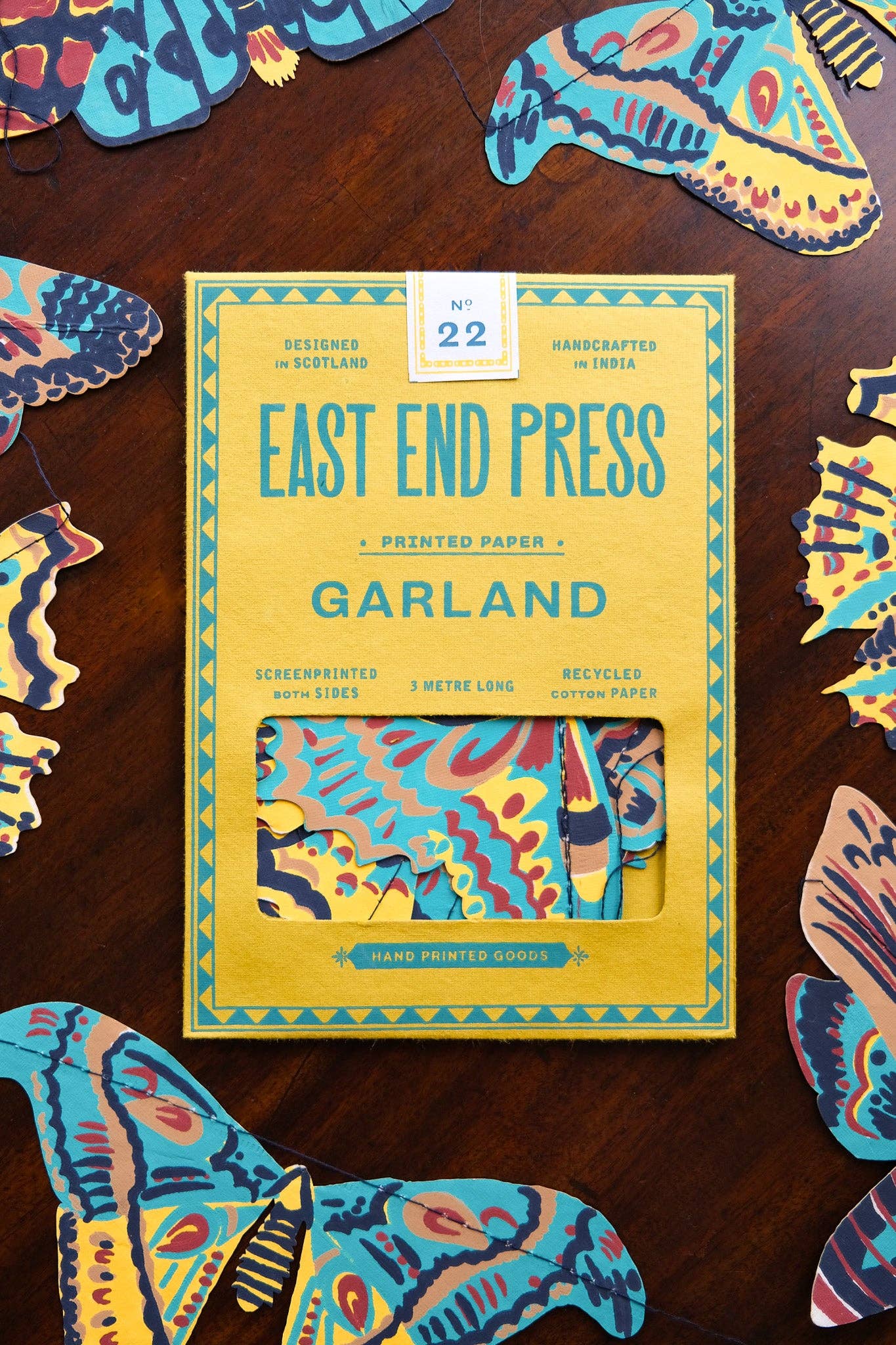 Moths Screen Printed and Sewn Garland