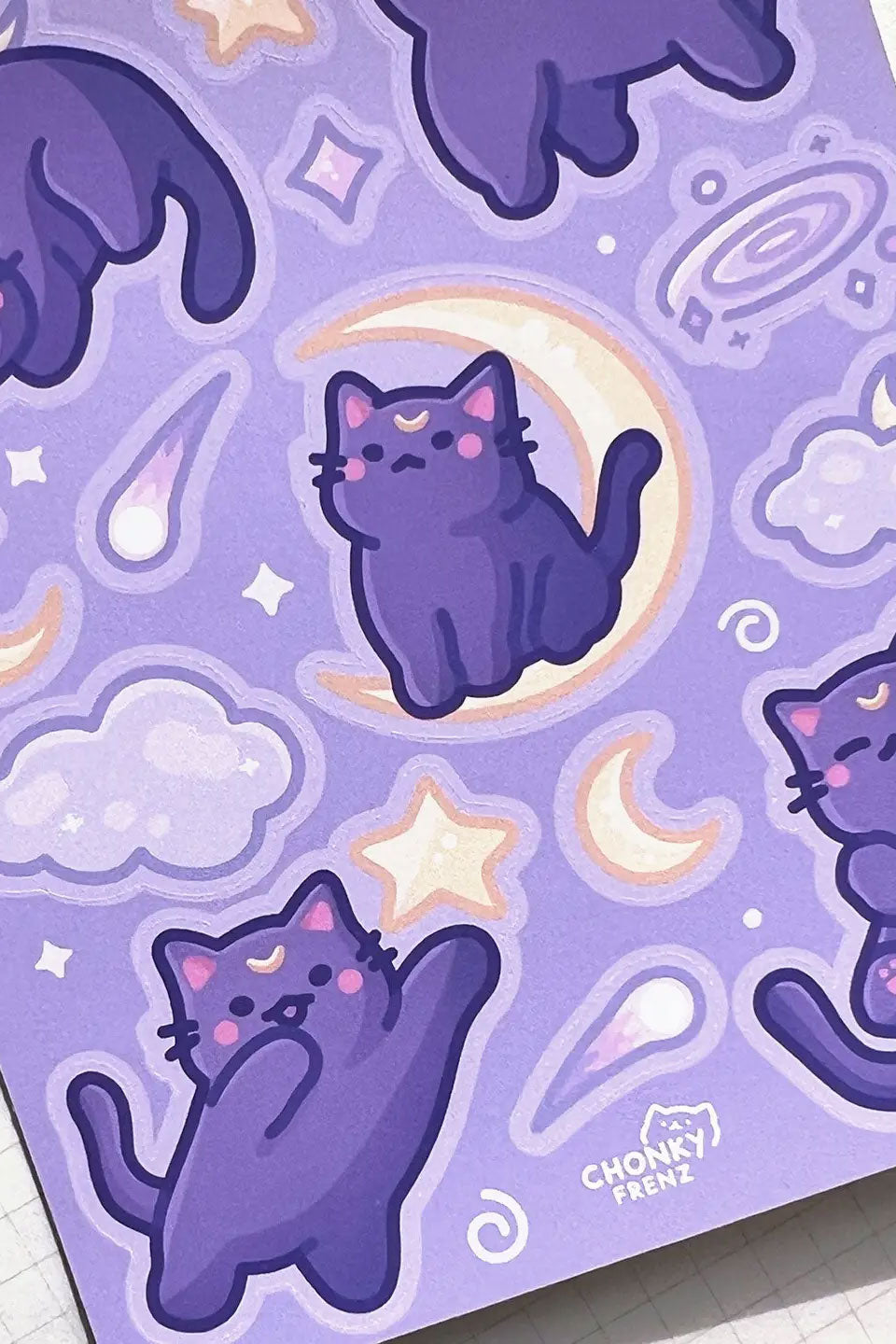 Feuille D'Autocollants 'Celestial Cat'
