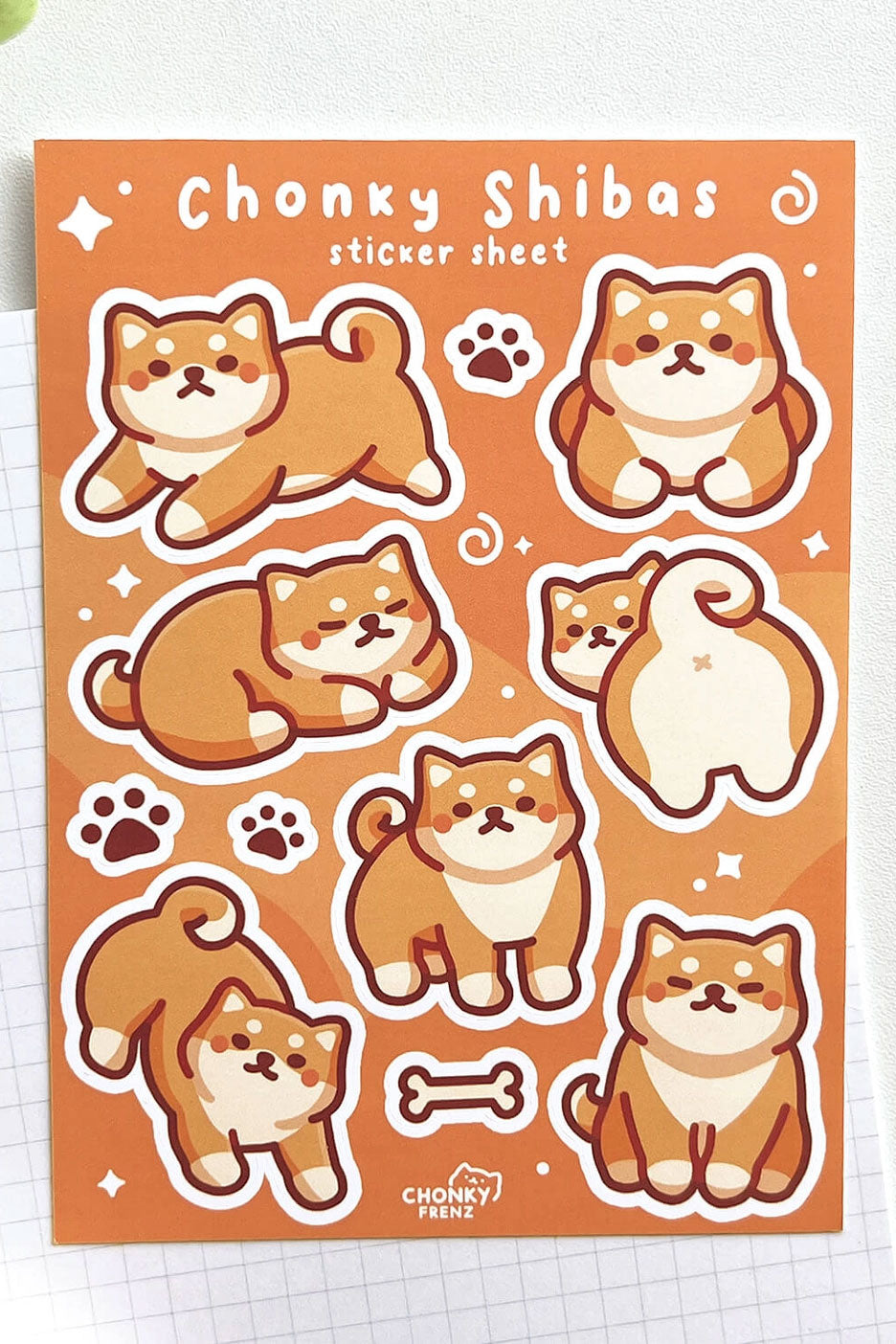 Feuille D'Autocollants 'Chonky Shibas'
