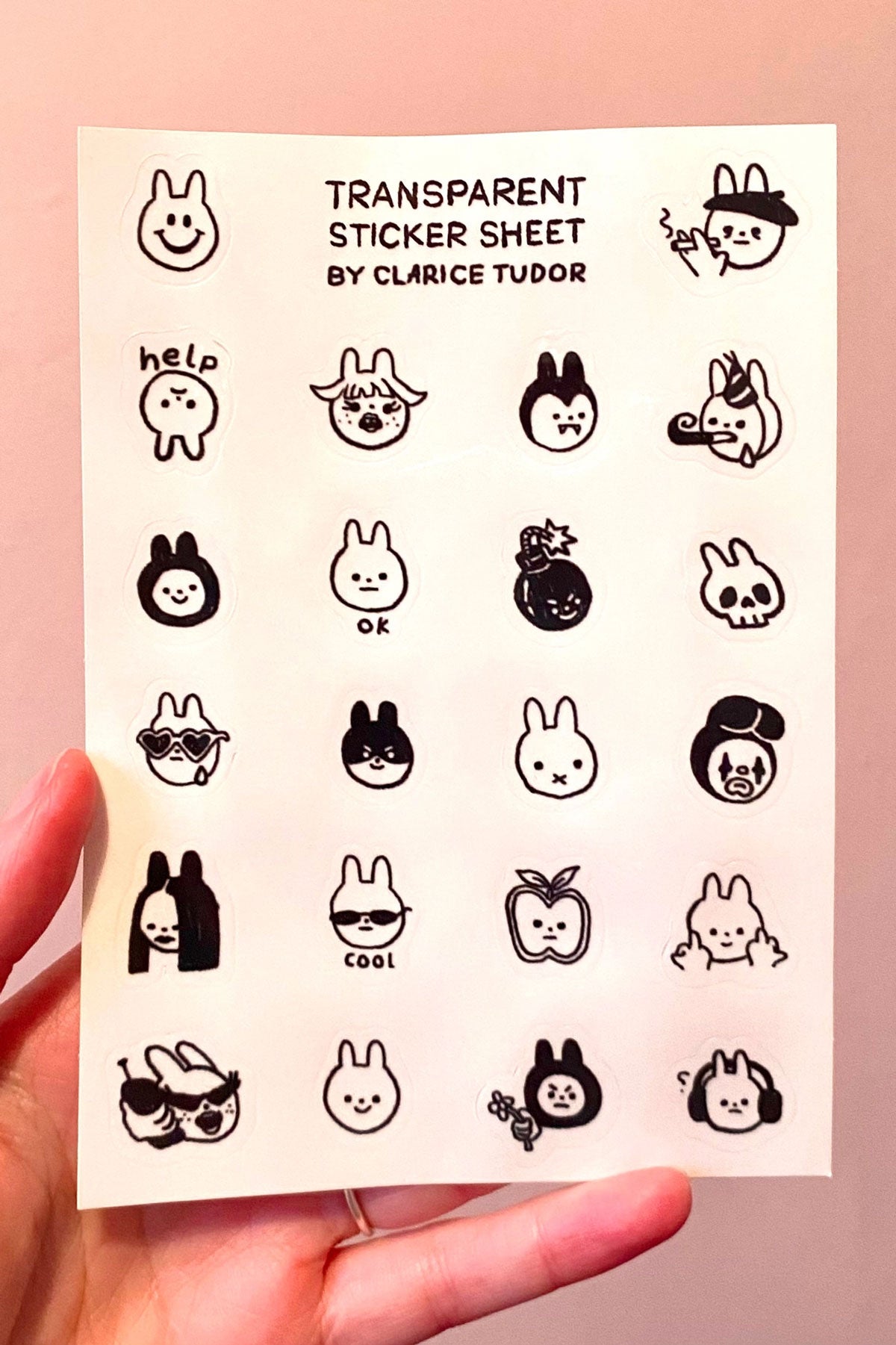 Feuille d'Autocollants 'Bunnies'