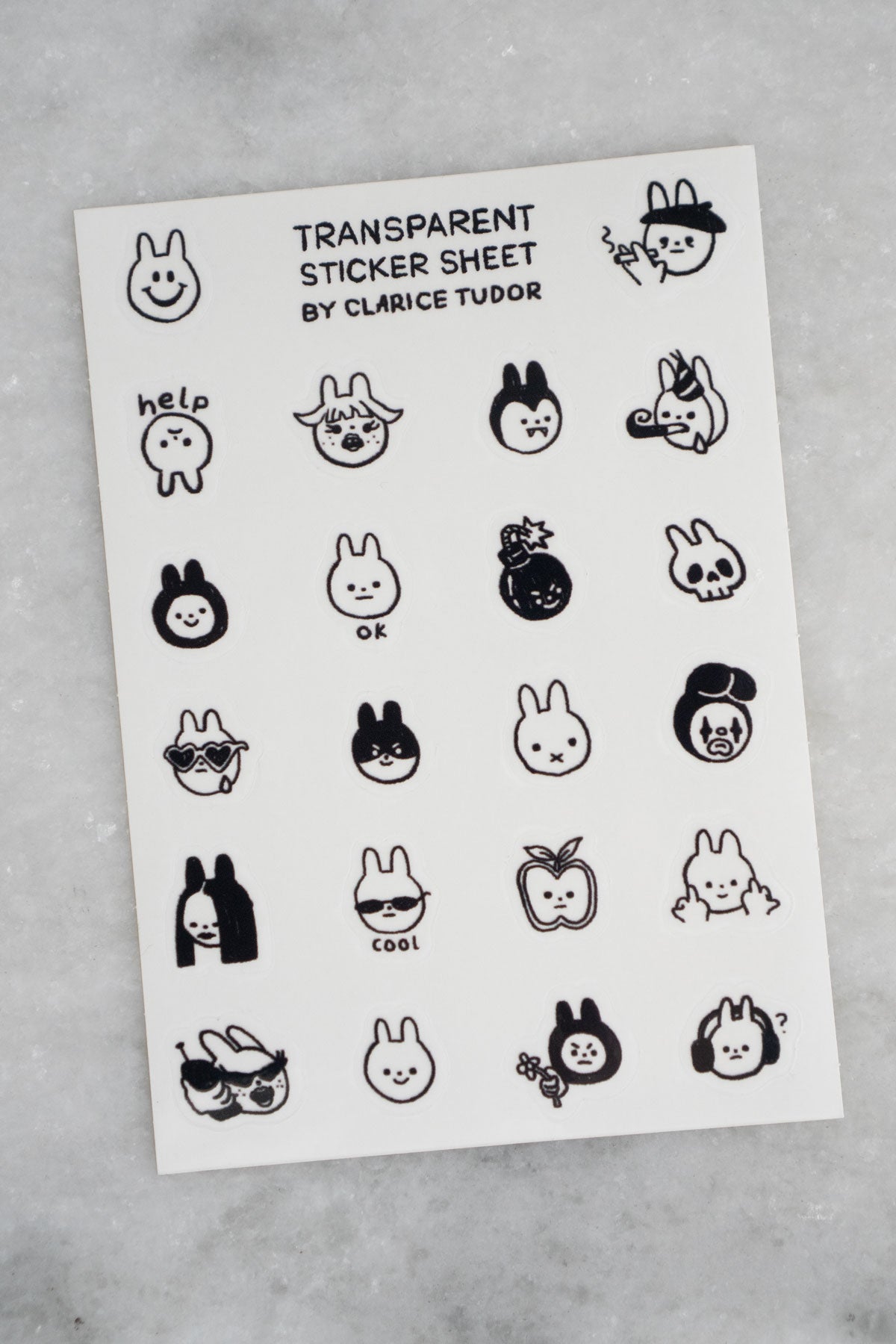 Feuille d'Autocollants 'Bunnies'