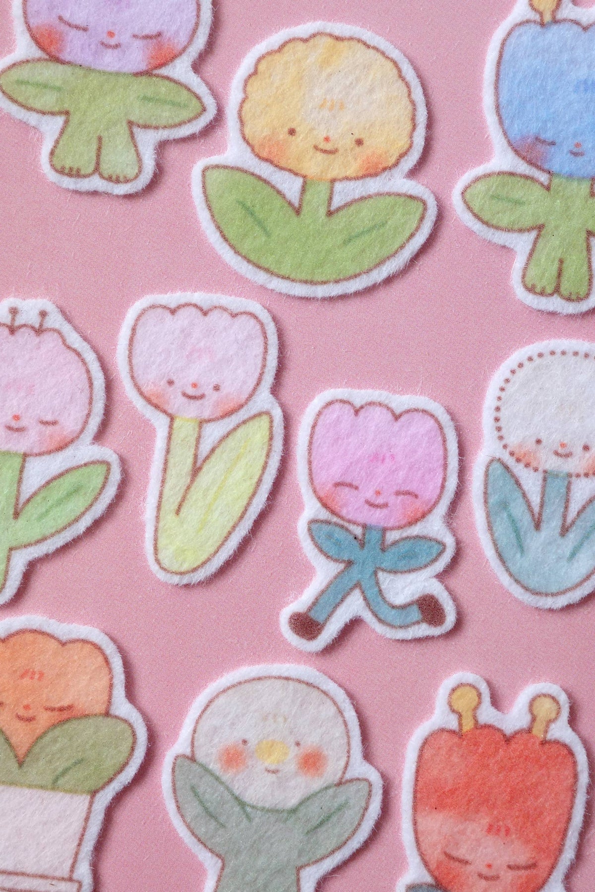 Flowers - felt sticker sheet