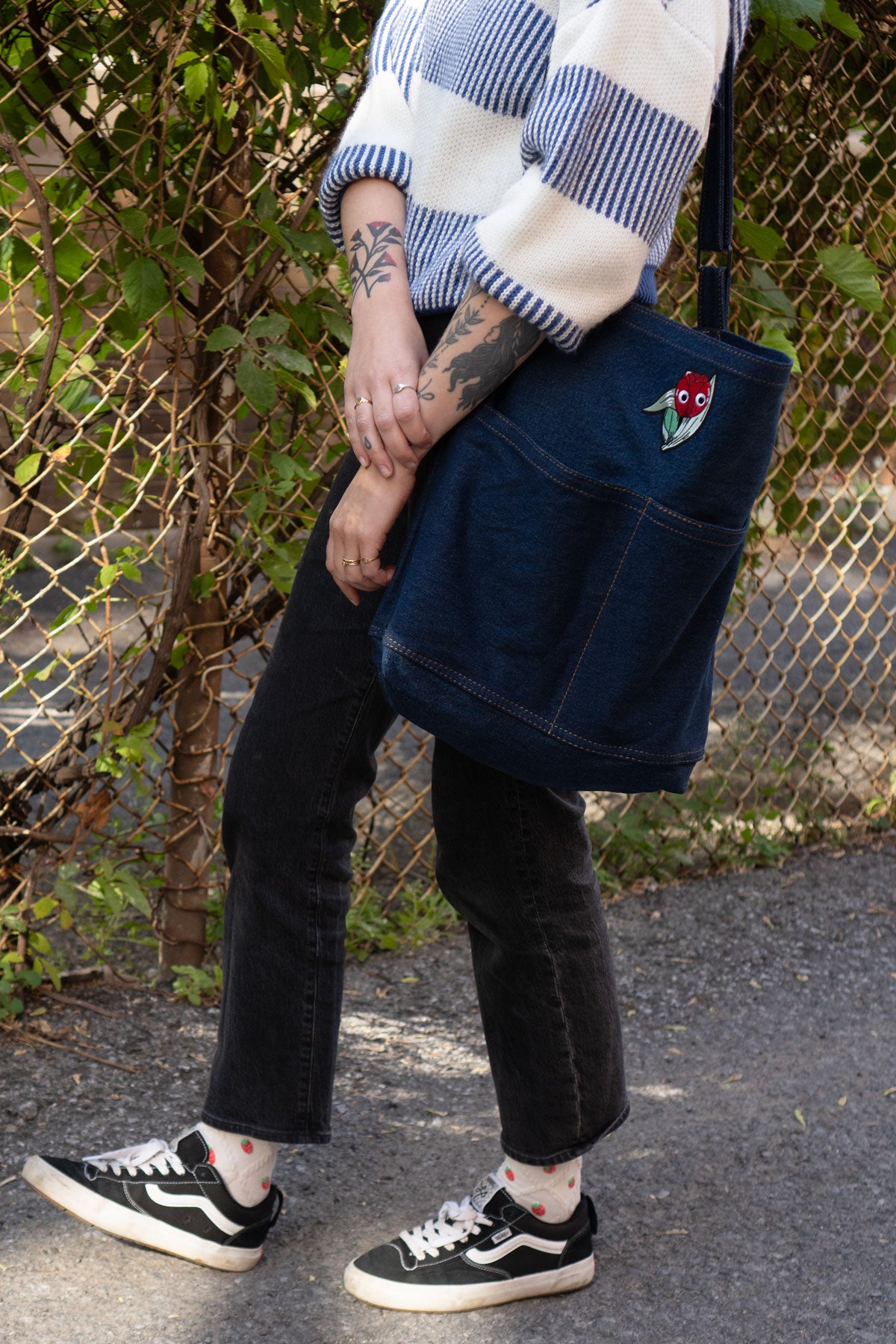 Fourre-Tout Denim à Poches - Choisis Ta Patch